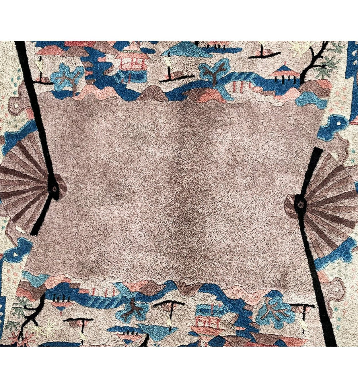 Zoom into a 2'3" x 5'5" Oriental Art Deco Oval Rug pattern