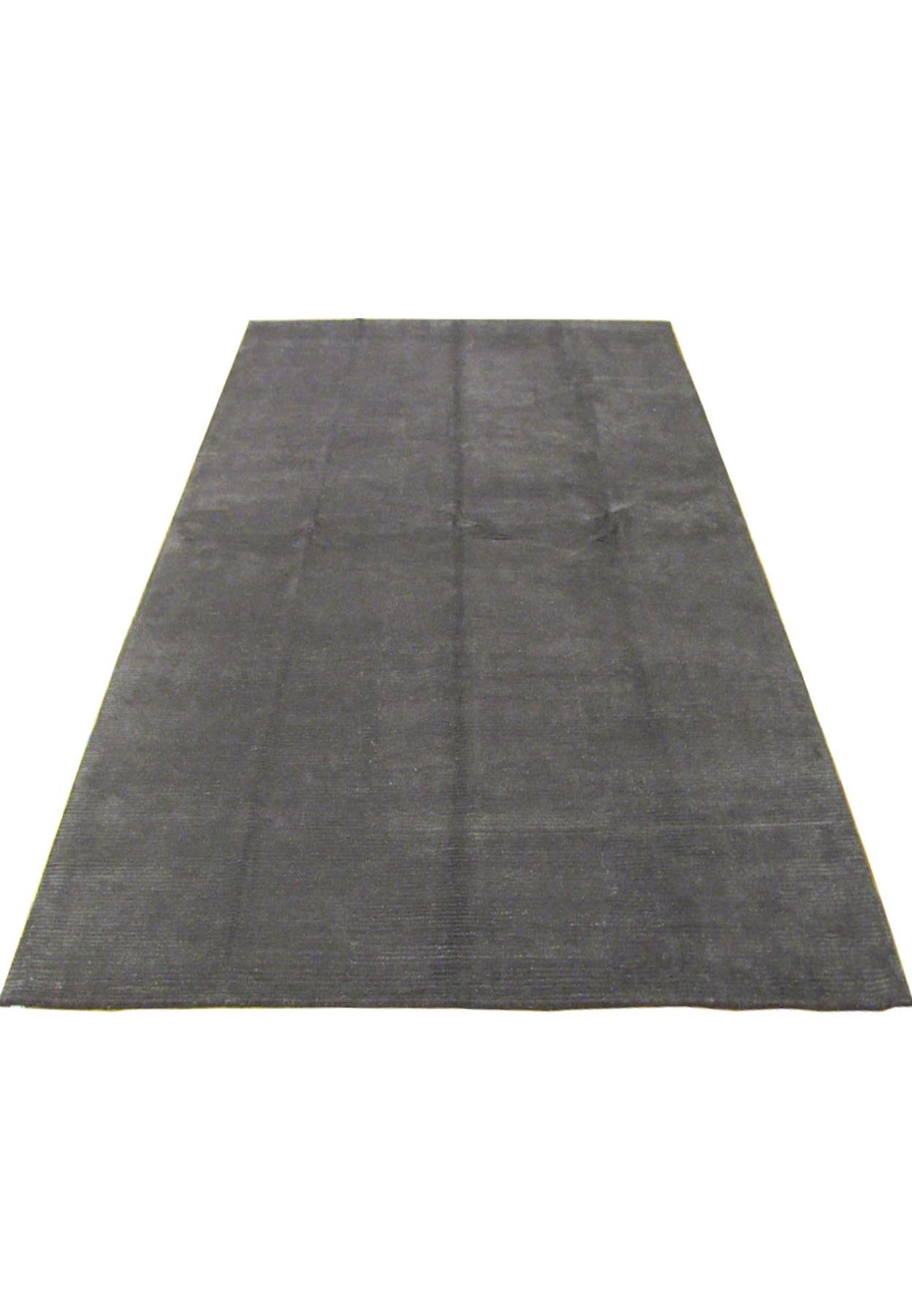8 x 10 Modern Charcoal Colored Wool and Silk Rug