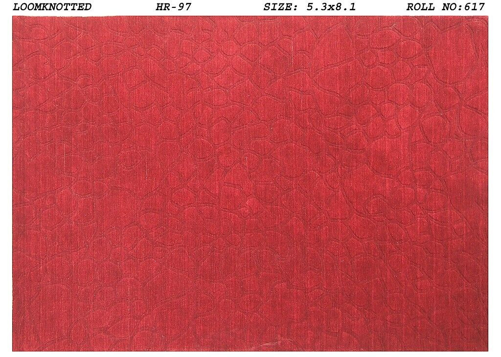 5 x 8 Red Carved Modern Handmade Rug