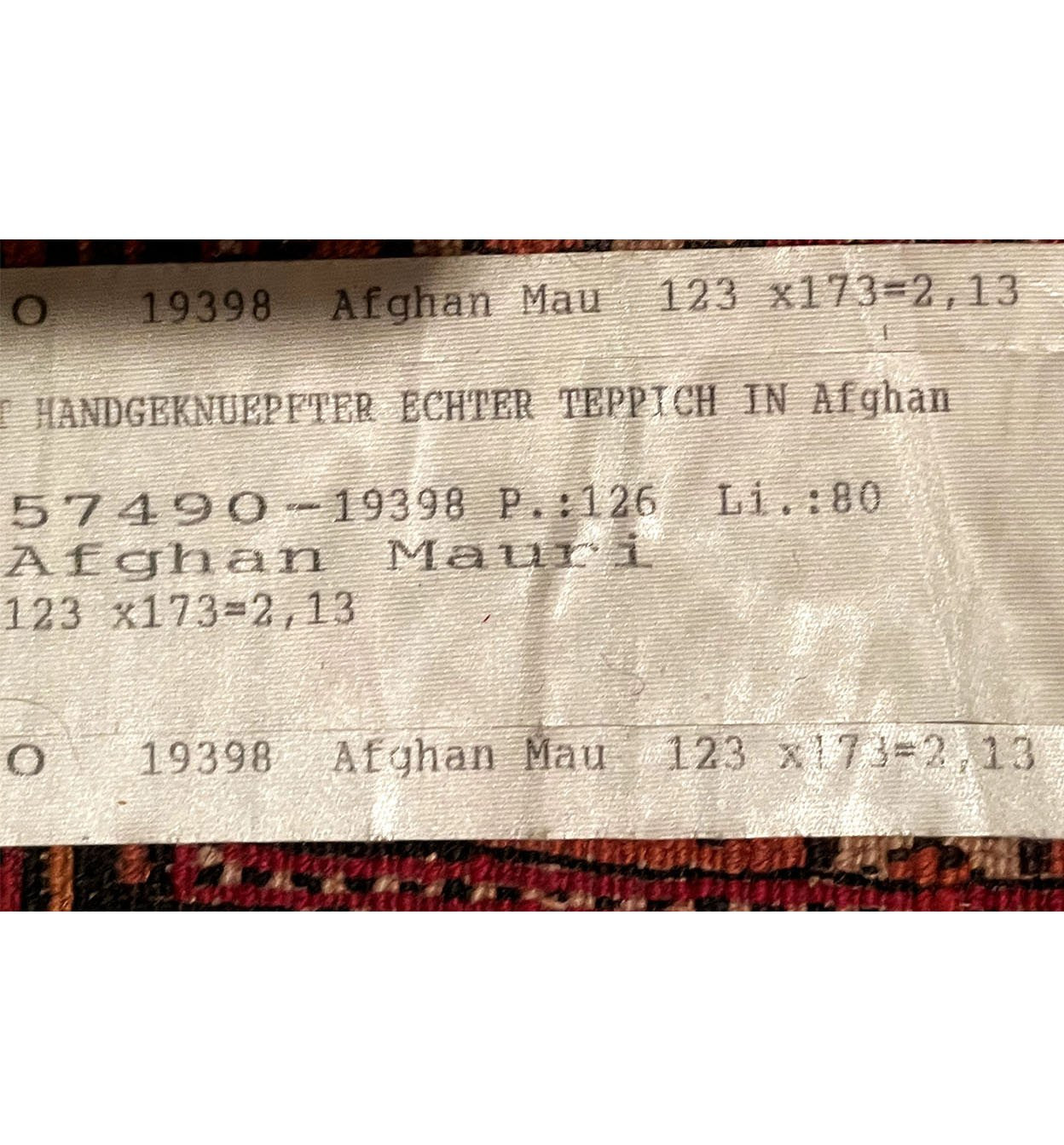 4 x 6 Antique Wool & Silk Afghan Mauri Rug