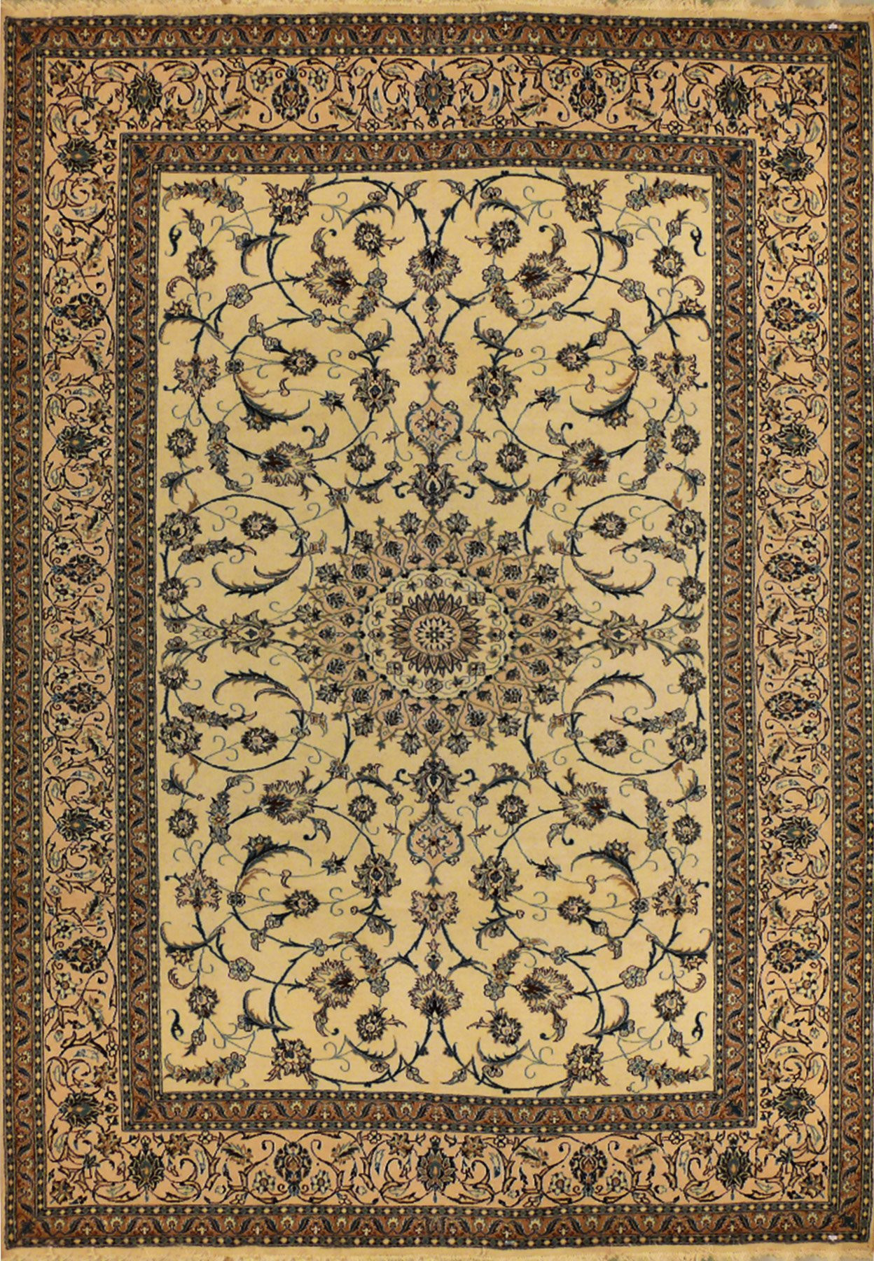 8'2 x 11'6 Persian Nain Dragon Medallion Design Rug