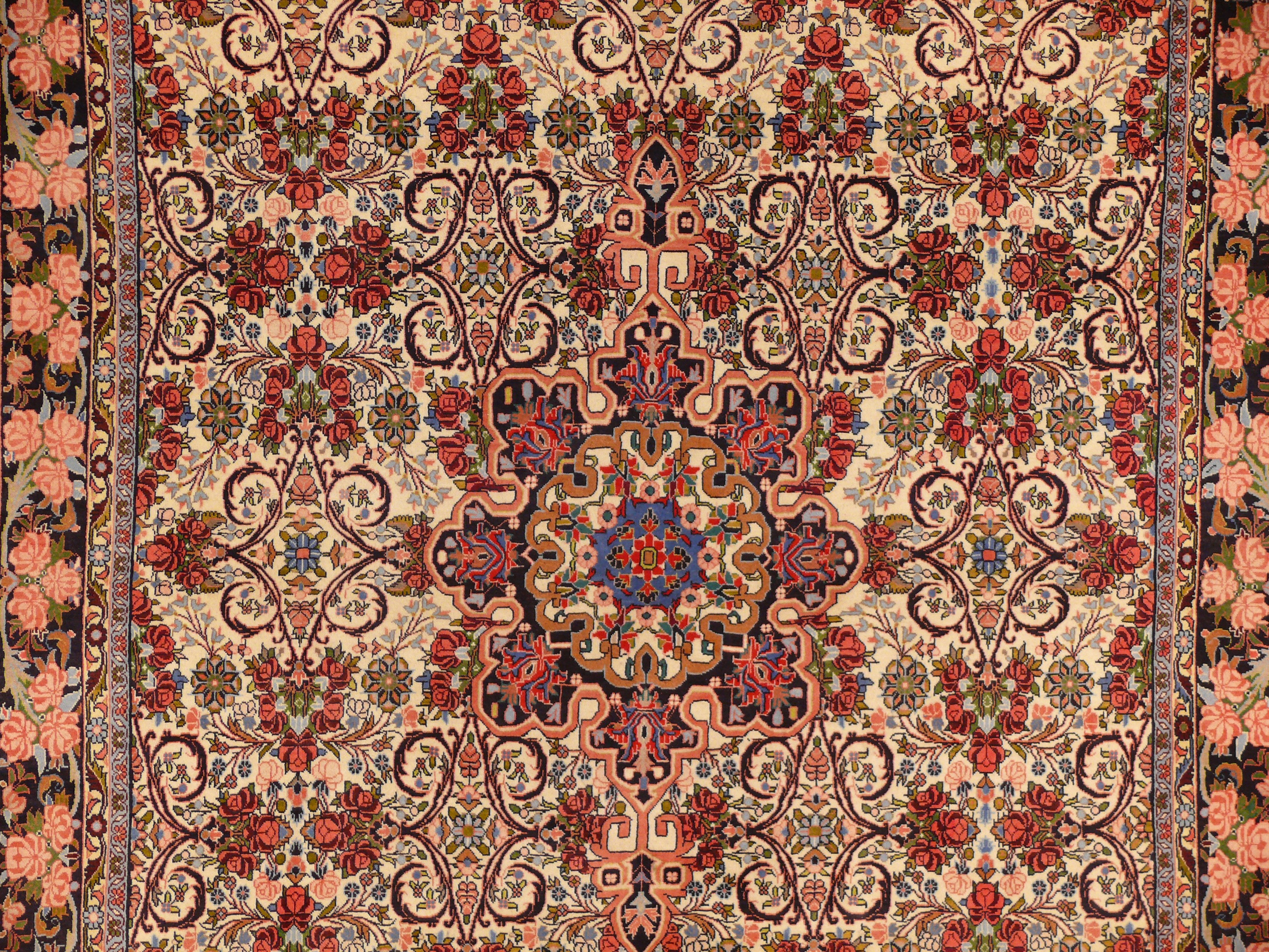 7 x 10 Persian Bijar Rug Floral Design