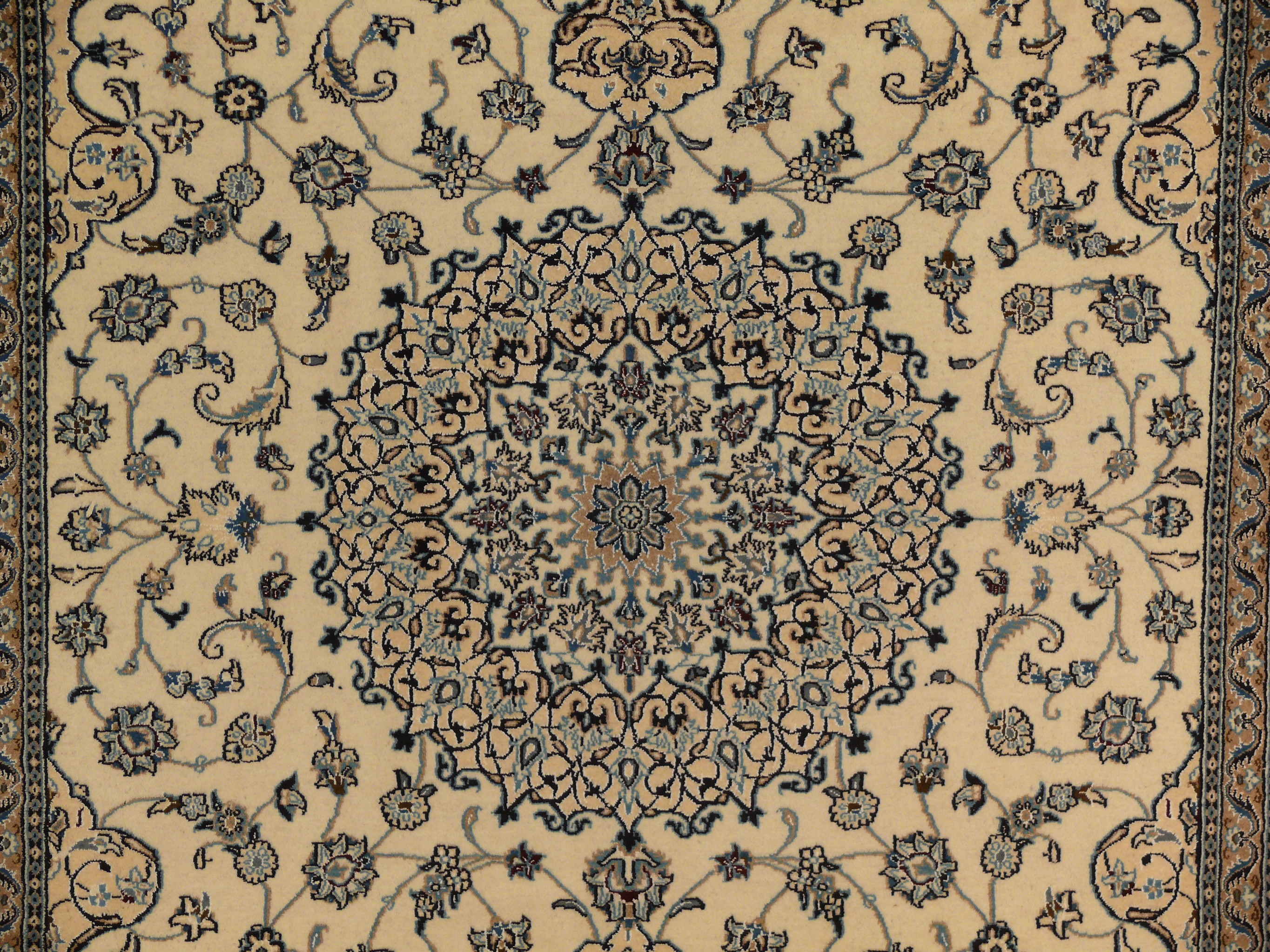 8 x 11'3 Persian Nain Rug Wool & Silk