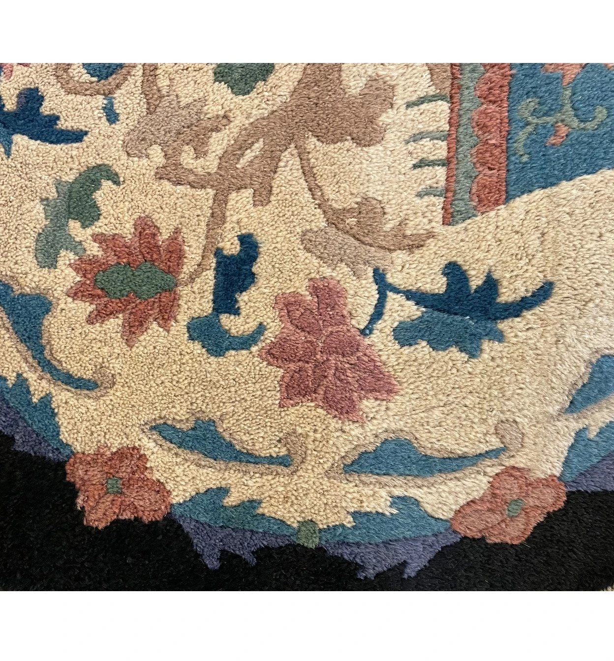 2 x 2 Antique Oriental Art Deco Round Rug