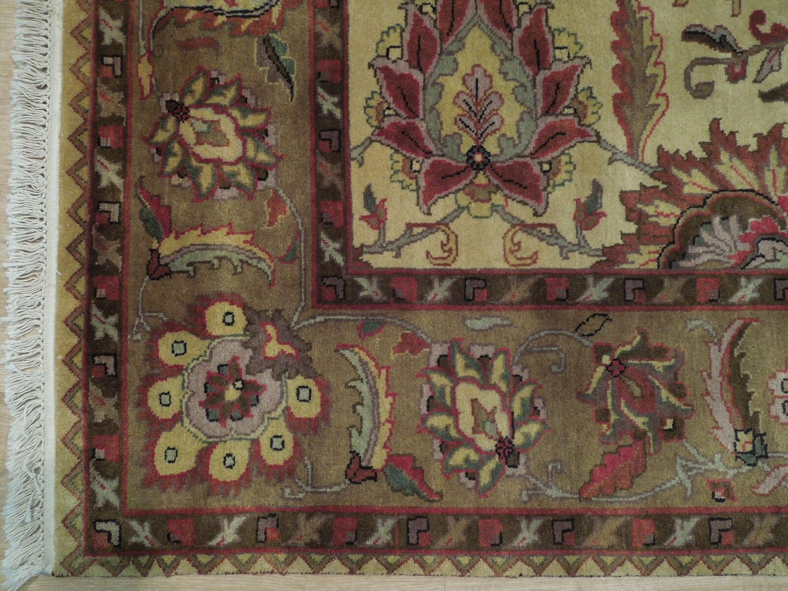 5 x 7 Oriental Jaipur Creme Wool Design Authentic Handmade Rug