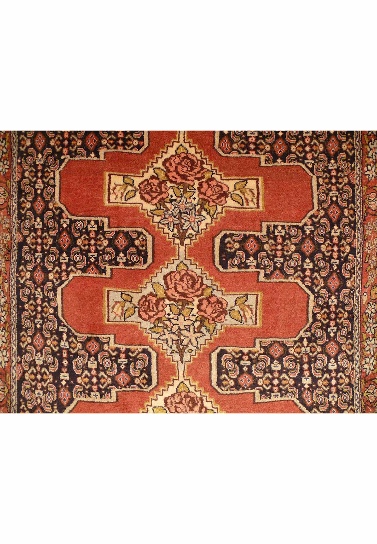 2'9" x 12'2" Botanical Persian Senneh Runner Rug | Kurdish Style