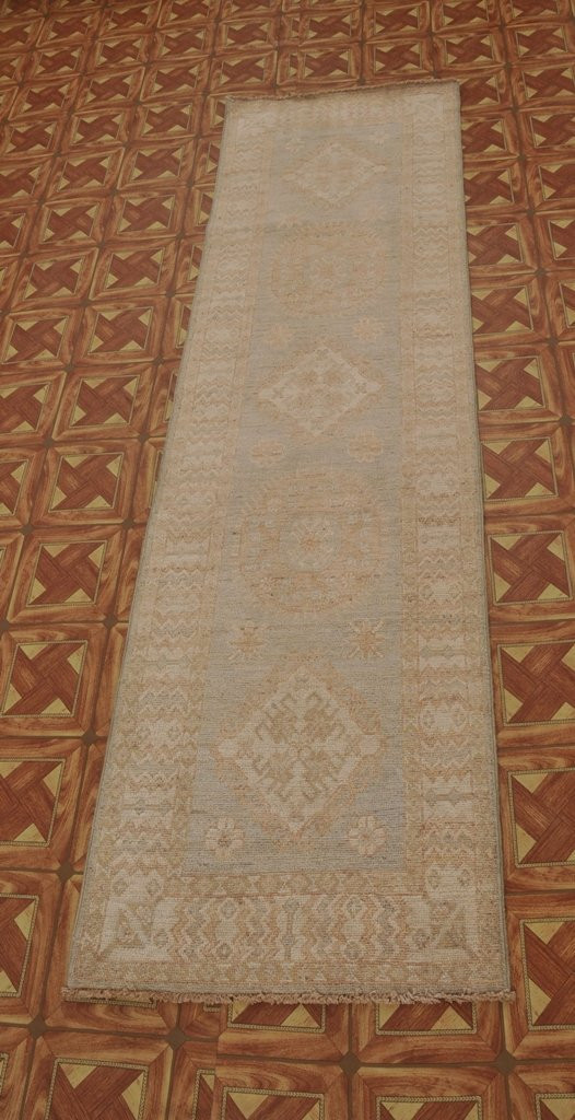 2'6'' x 9' Chobi Peshawar Sun Dried Rug Ancient Pot Dyeing Elegant Runner