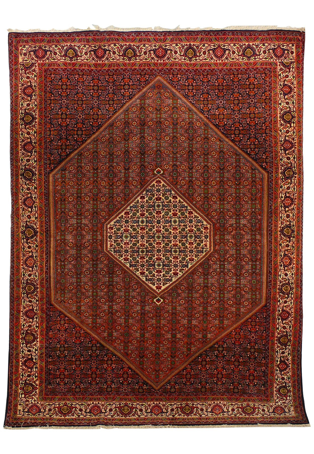 6'8 x 9'2 Antique Persian Bijar Rug