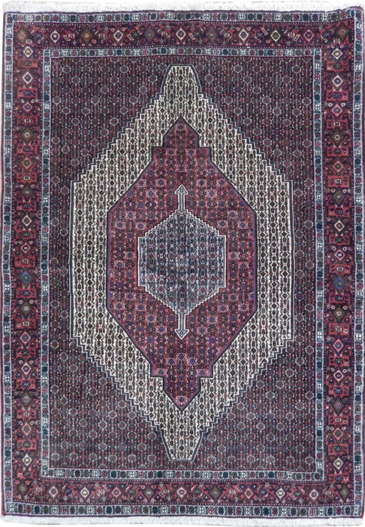 4 x 6 Persian Senneh Rug | Kurdish Tribal Style