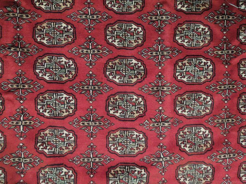 Red Bokhara Rug 12'8'' x 19'2'' silky wool fine weave