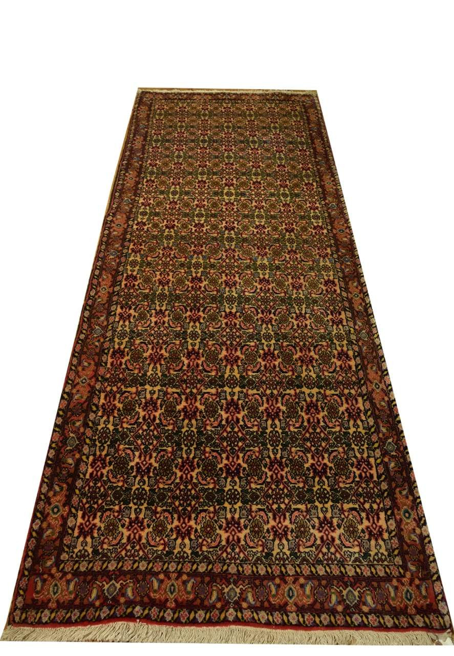 3 x 9 Detail view of a Persian Bidjar Runner