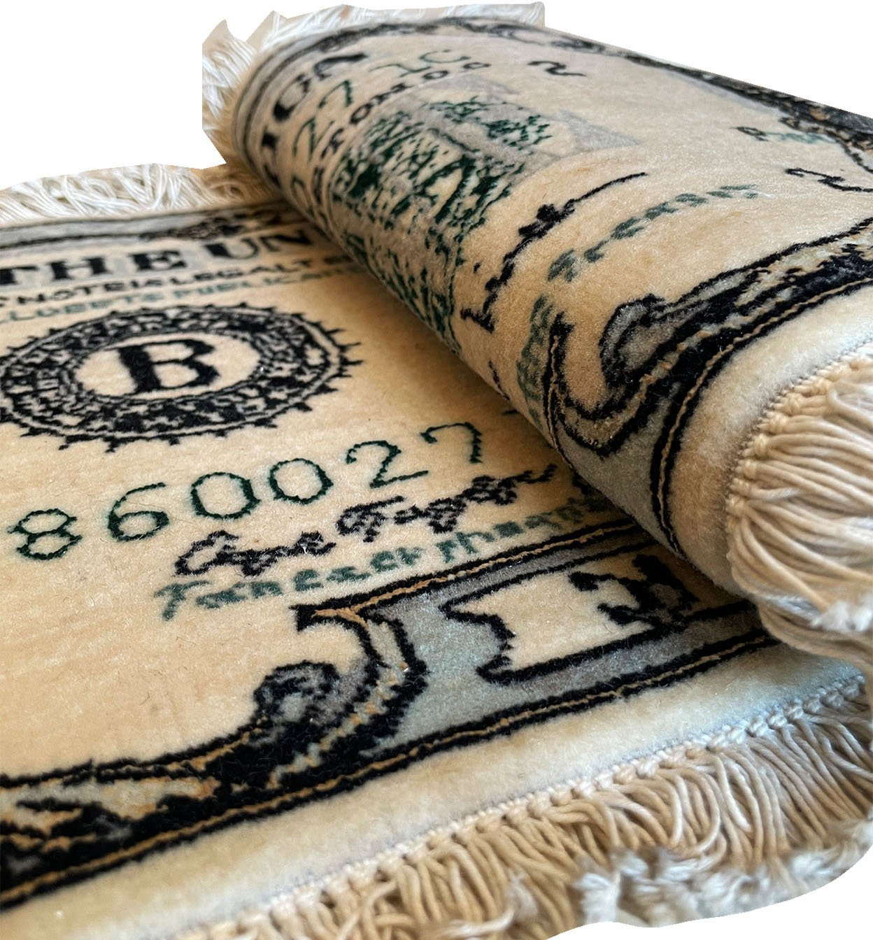 2 x 2'4 Persian Tabriz 5 Dollar Bill Rug