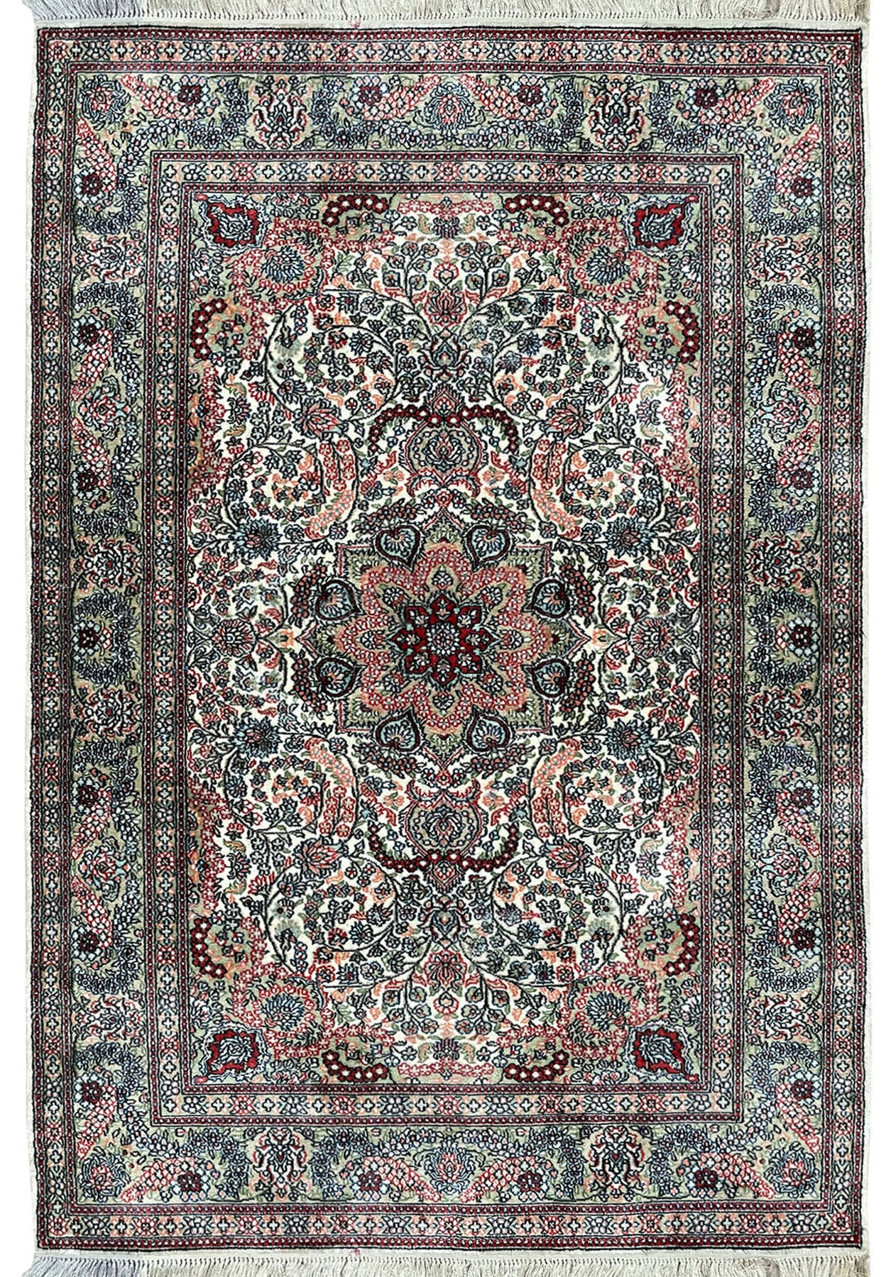 3 x 5'2 Oriental Tabriz 100% Silk Rug