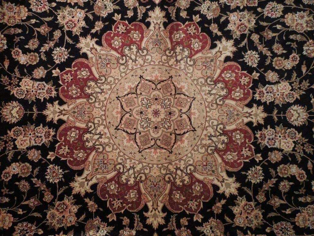 10 x 14 Oriental Tabriz Design Wool & Silk Rug