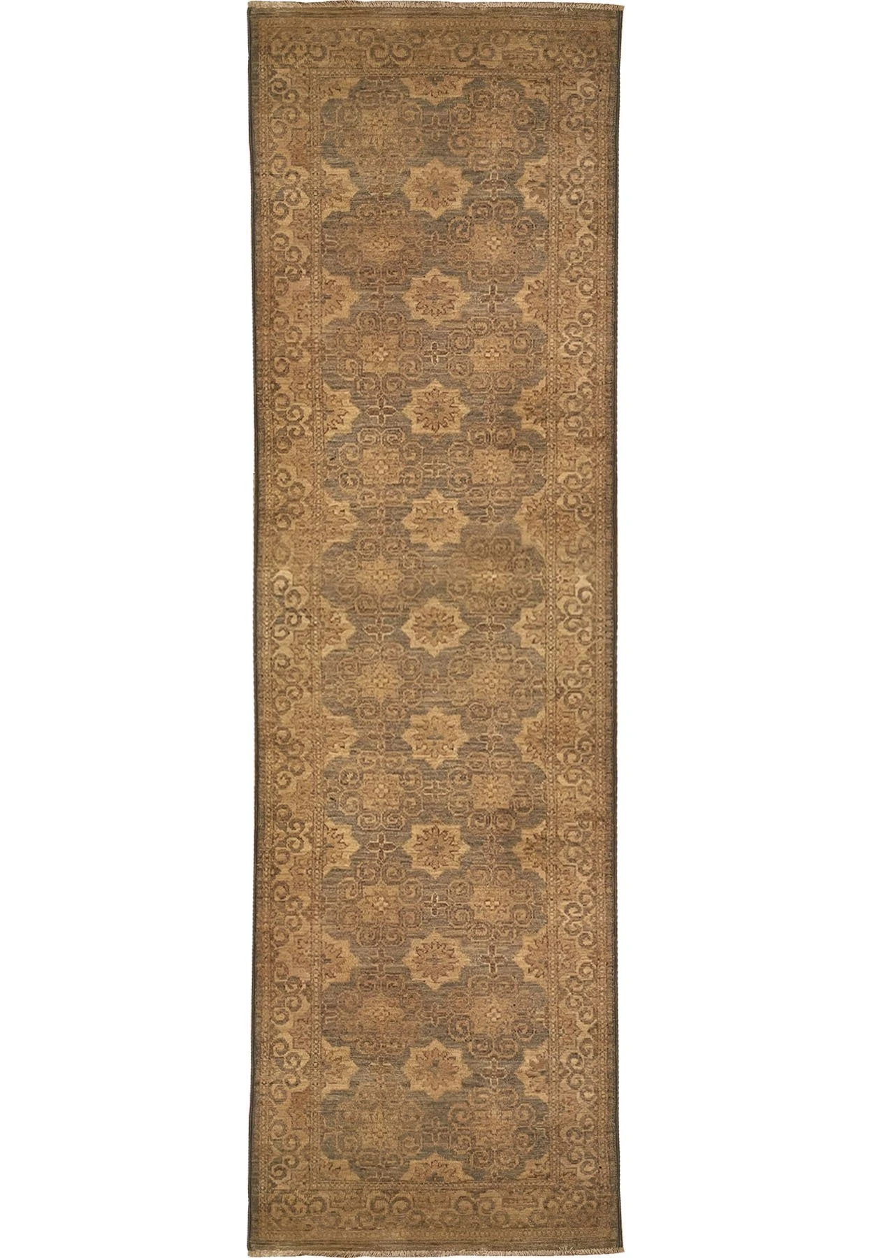 Geometric pattern Oriental Peshawar Antique Look Runner Rug for hallways and high-traffic areas