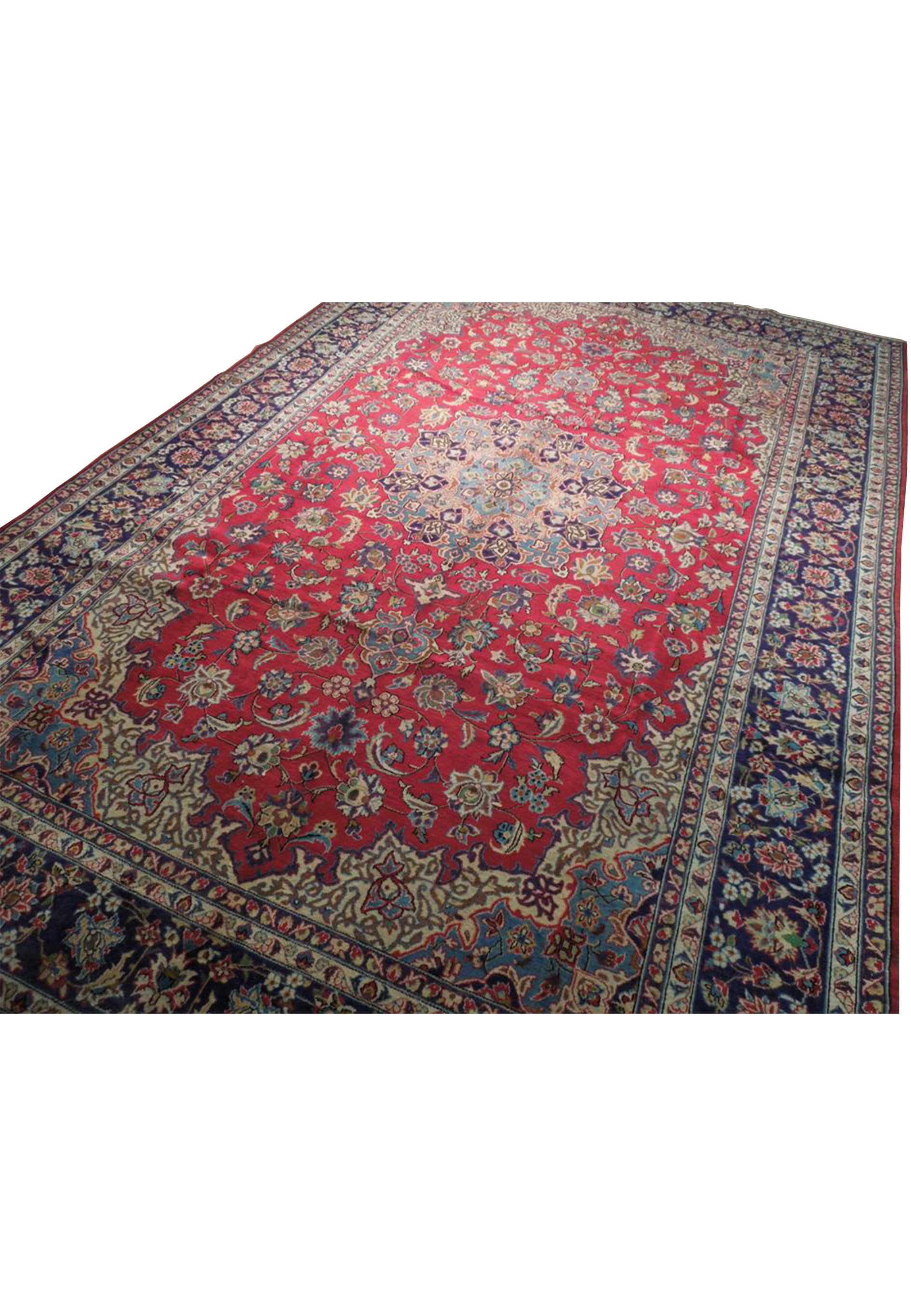 Close-up image of the handcrafted details on a 10x16 Persian Najafabad rug, showcasing the fine craftsmanship