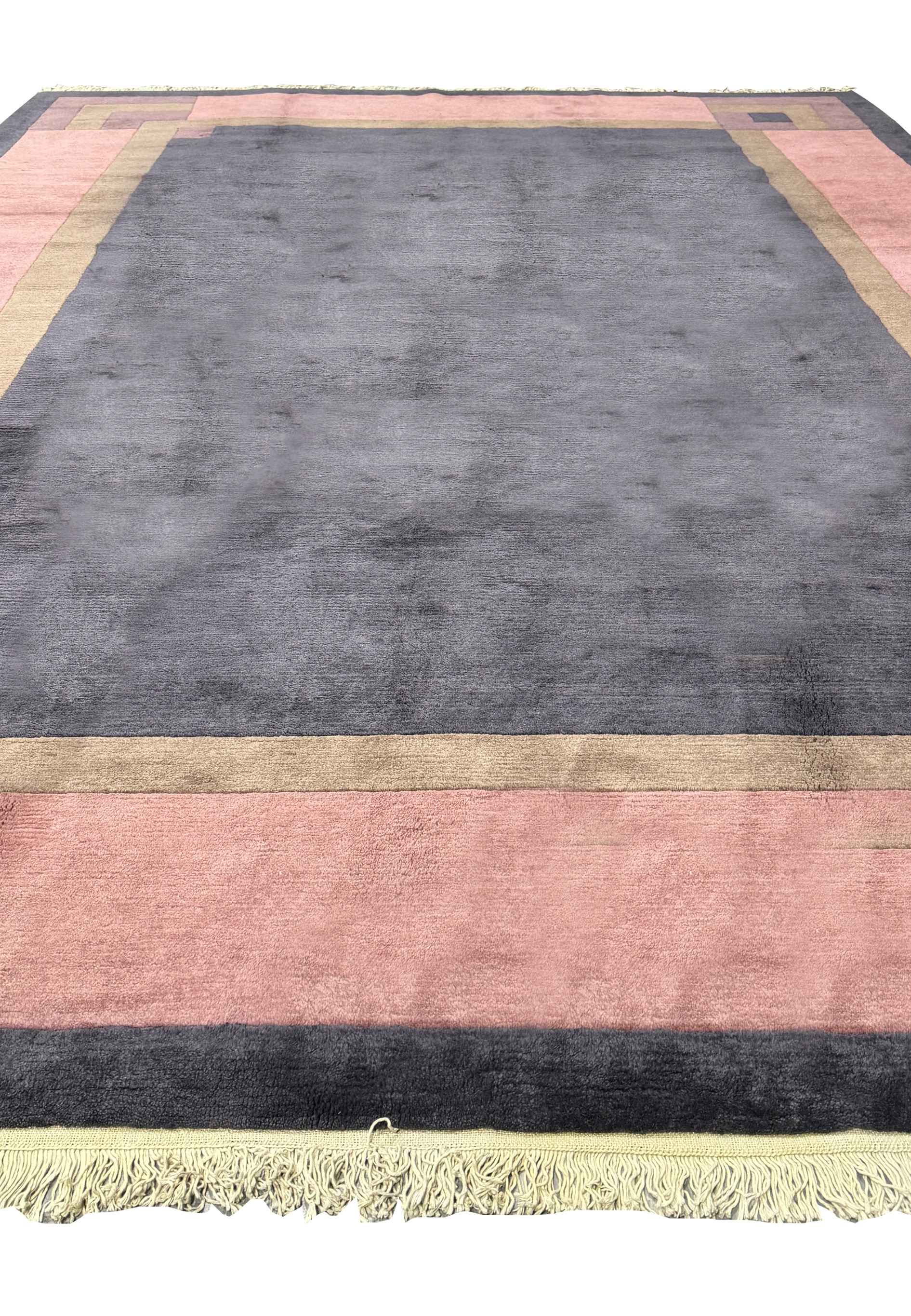 Corner detail of the Modern Tibet Rug, displaying the meticulous craftsmanship