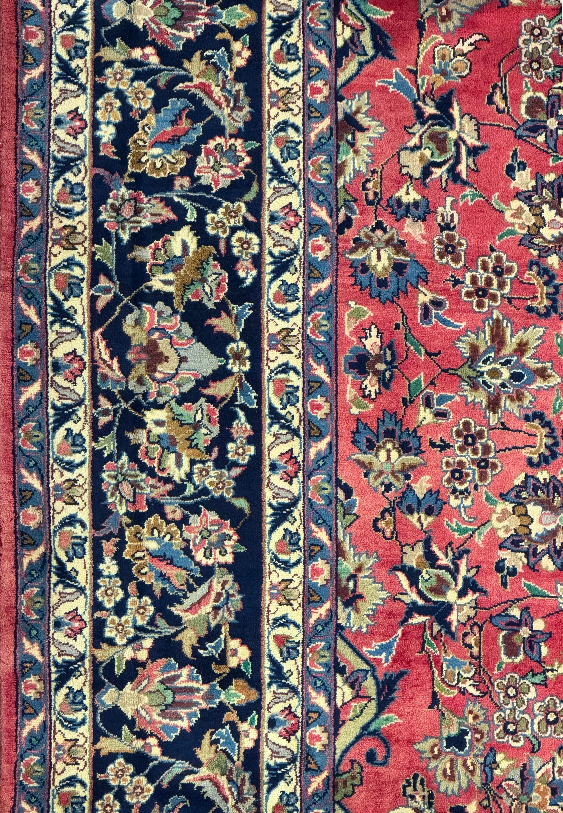10'2 x 13'7 Persian Isfahan Rug floral motifs detail