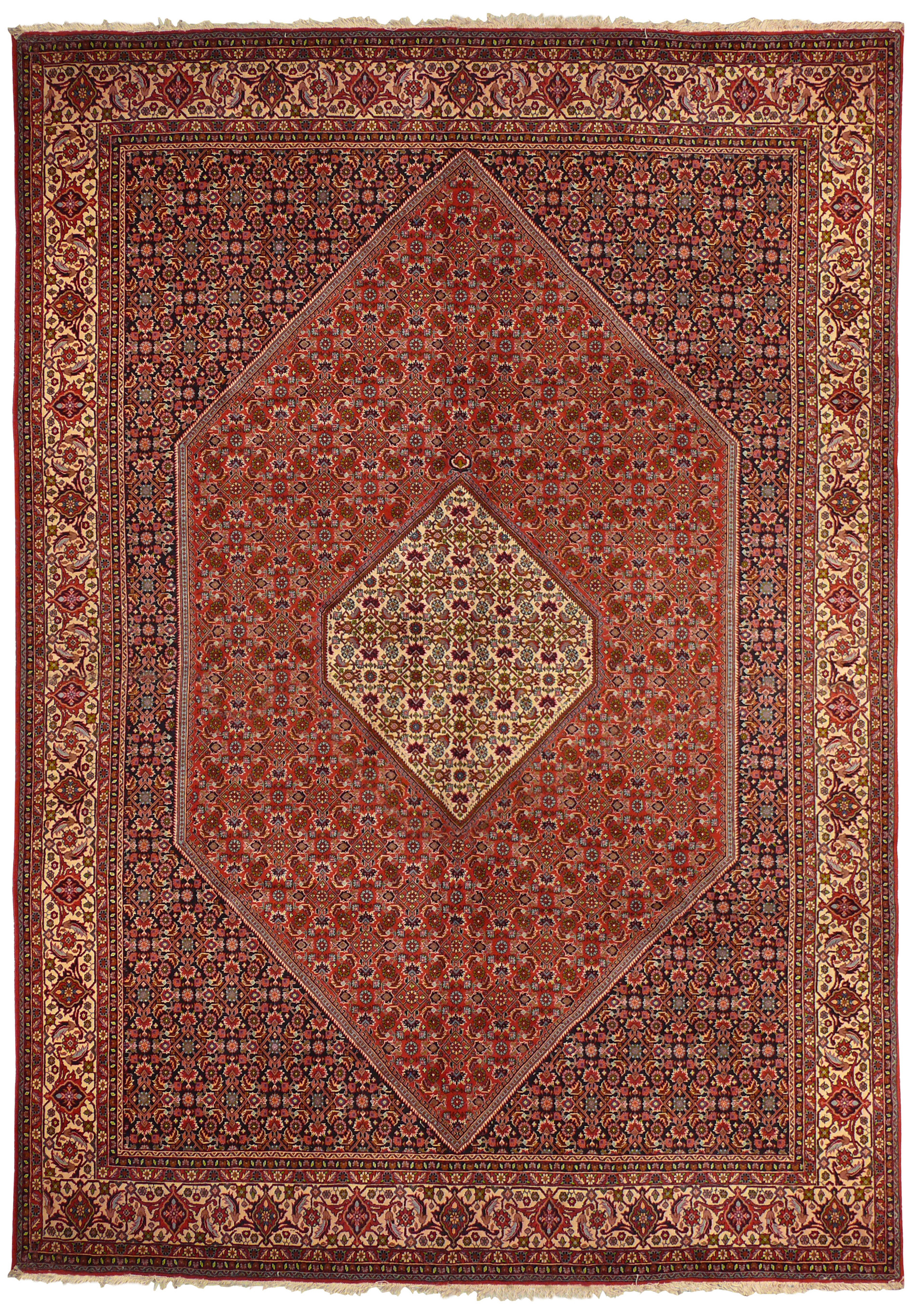 Full view of 8'2" x 11'8" Persian Bijar Rug showcasing intricate design
