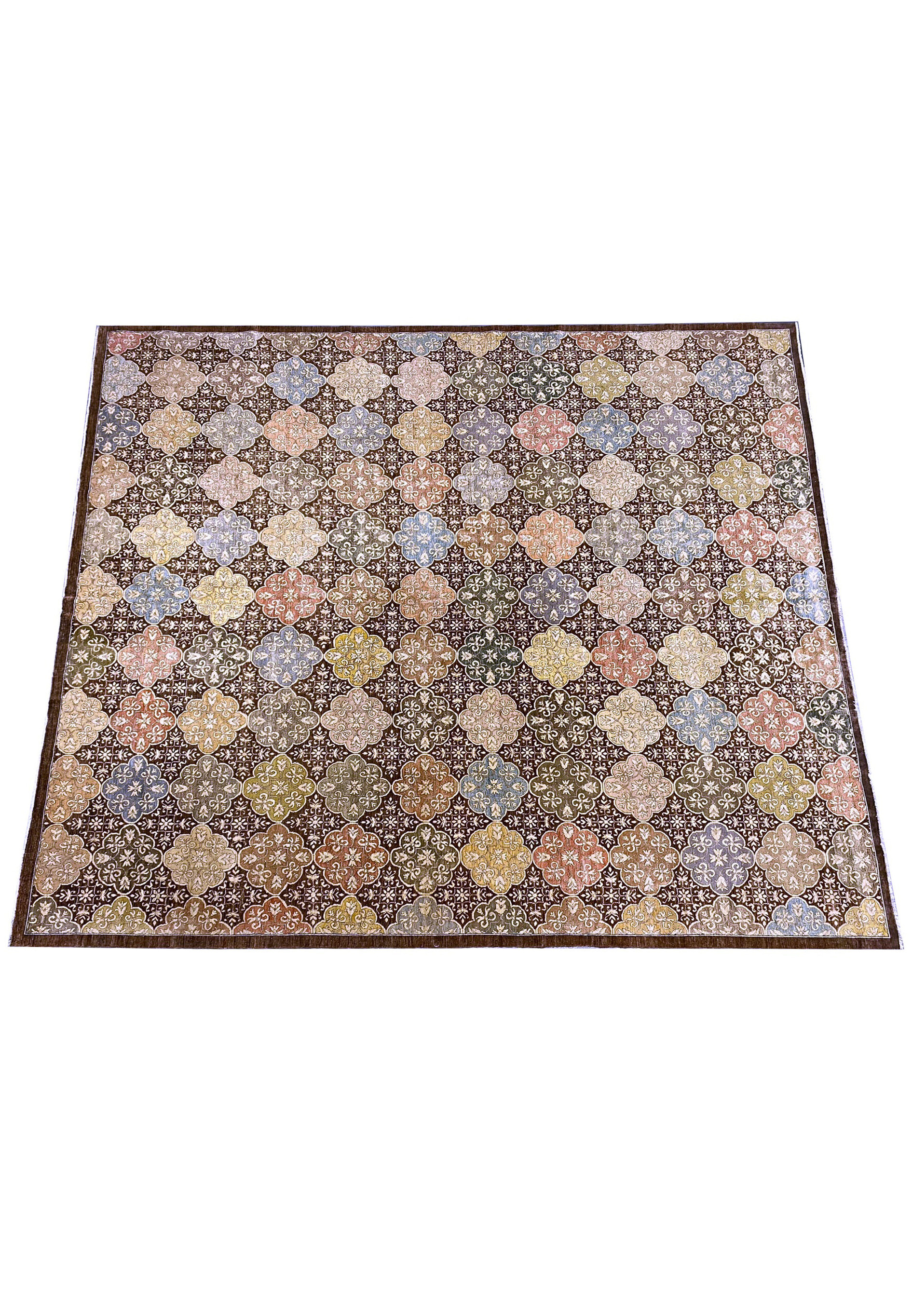 Complete view of the 13x16 Ziglar rug laid out to show full pattern.