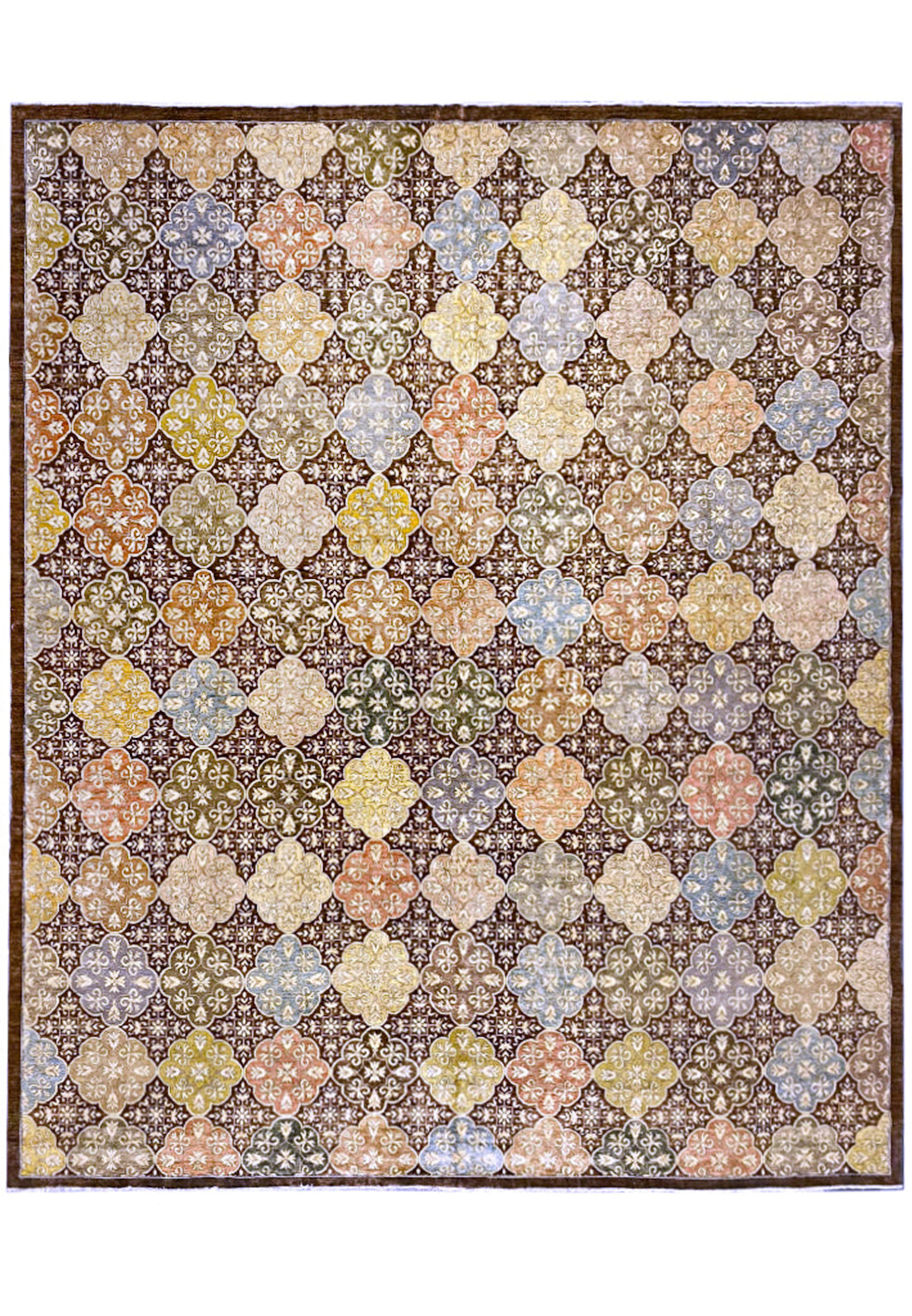 Full display of 13x16 Ziglar rug with rich floral and vine patterns.