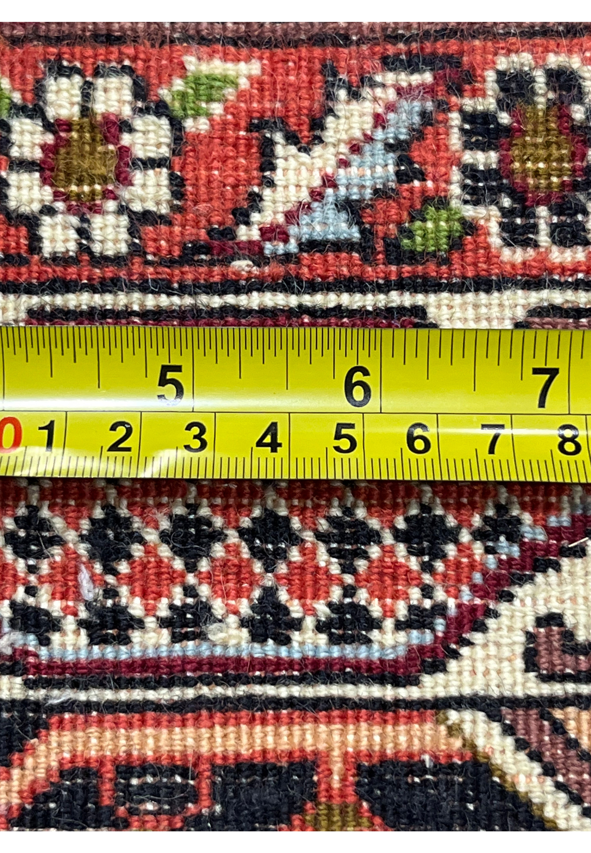 10x13 Bijar Persian Iron Rug showing color contrast between ivory medallion and red field