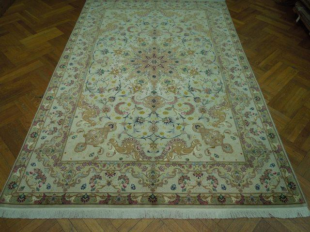 11 x 16 Super Fine Persian Tabriz Rug Wool & Silk Rug