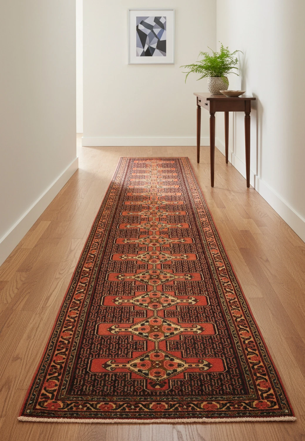 Full length Persian Senneh runner rug