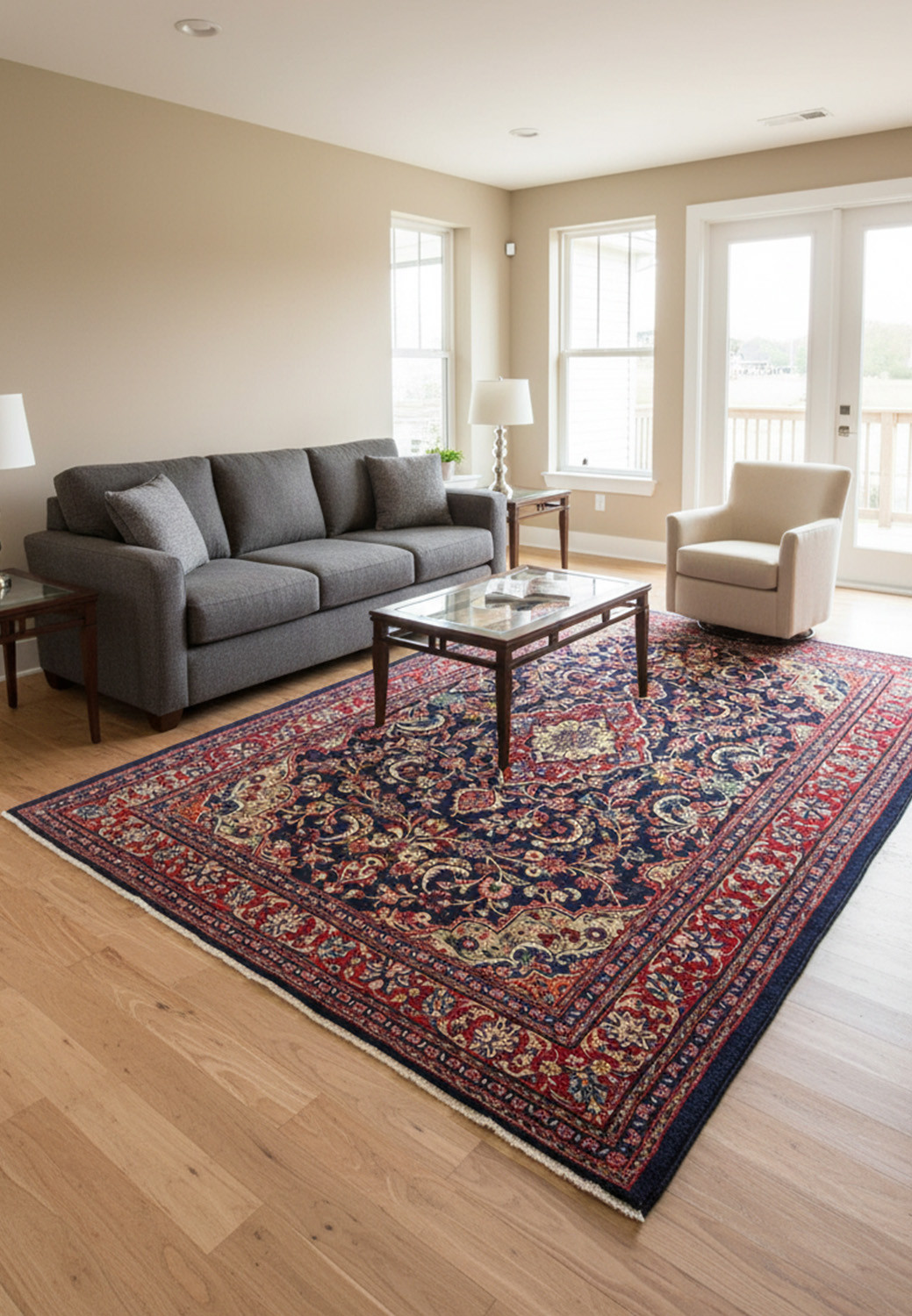 Hand knotted Persian Mahal rug