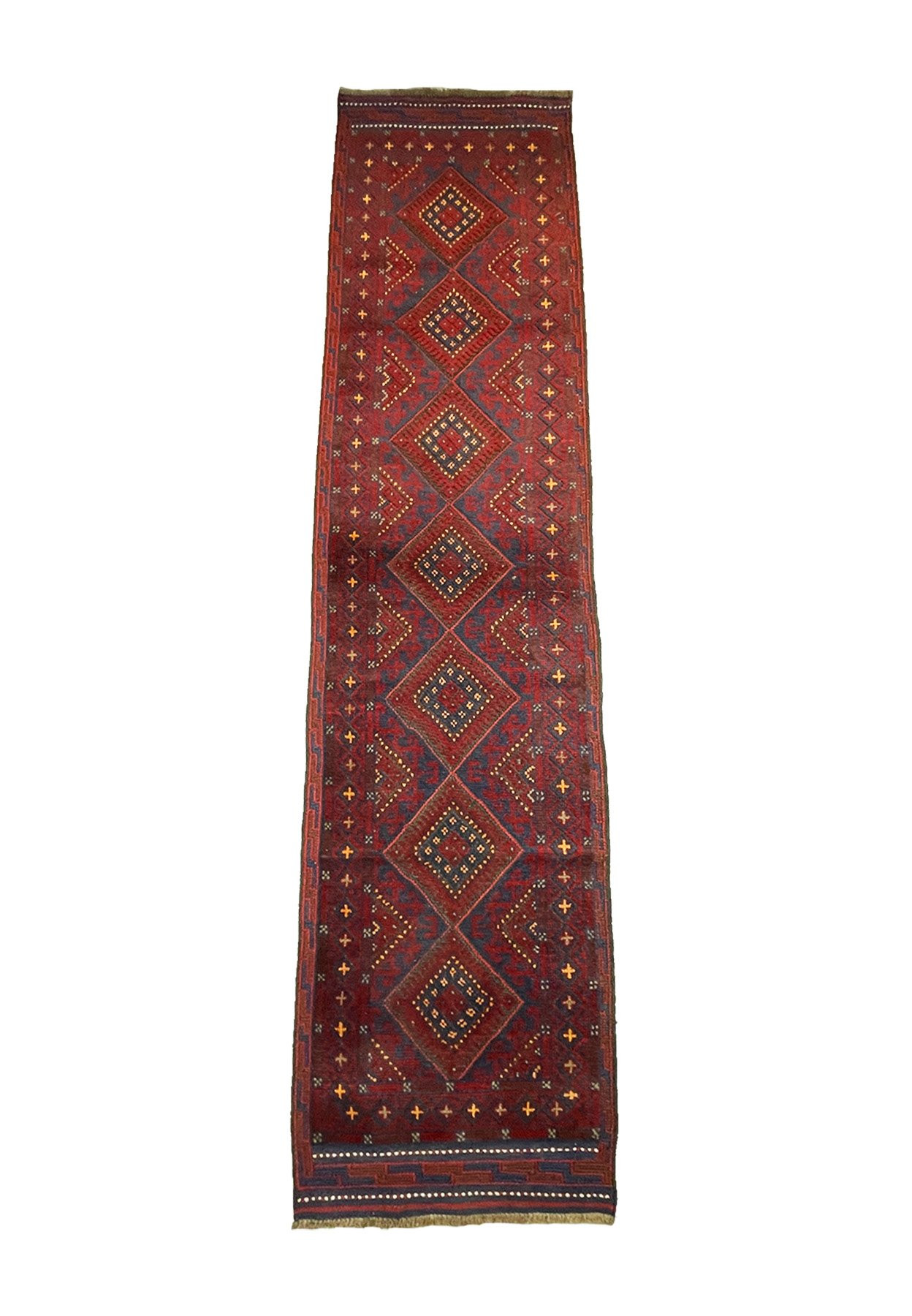 2' x 9'1" Afghan Mashwani Runner Rug