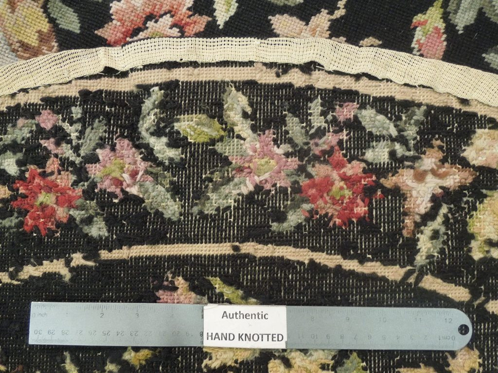 5 x 5 Botanical Needlepoint Round Rug