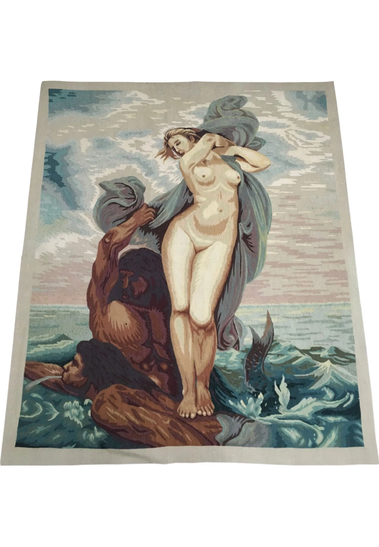 3'6 x 5 Antique pictorial tapestry | goblin wall hanging rug