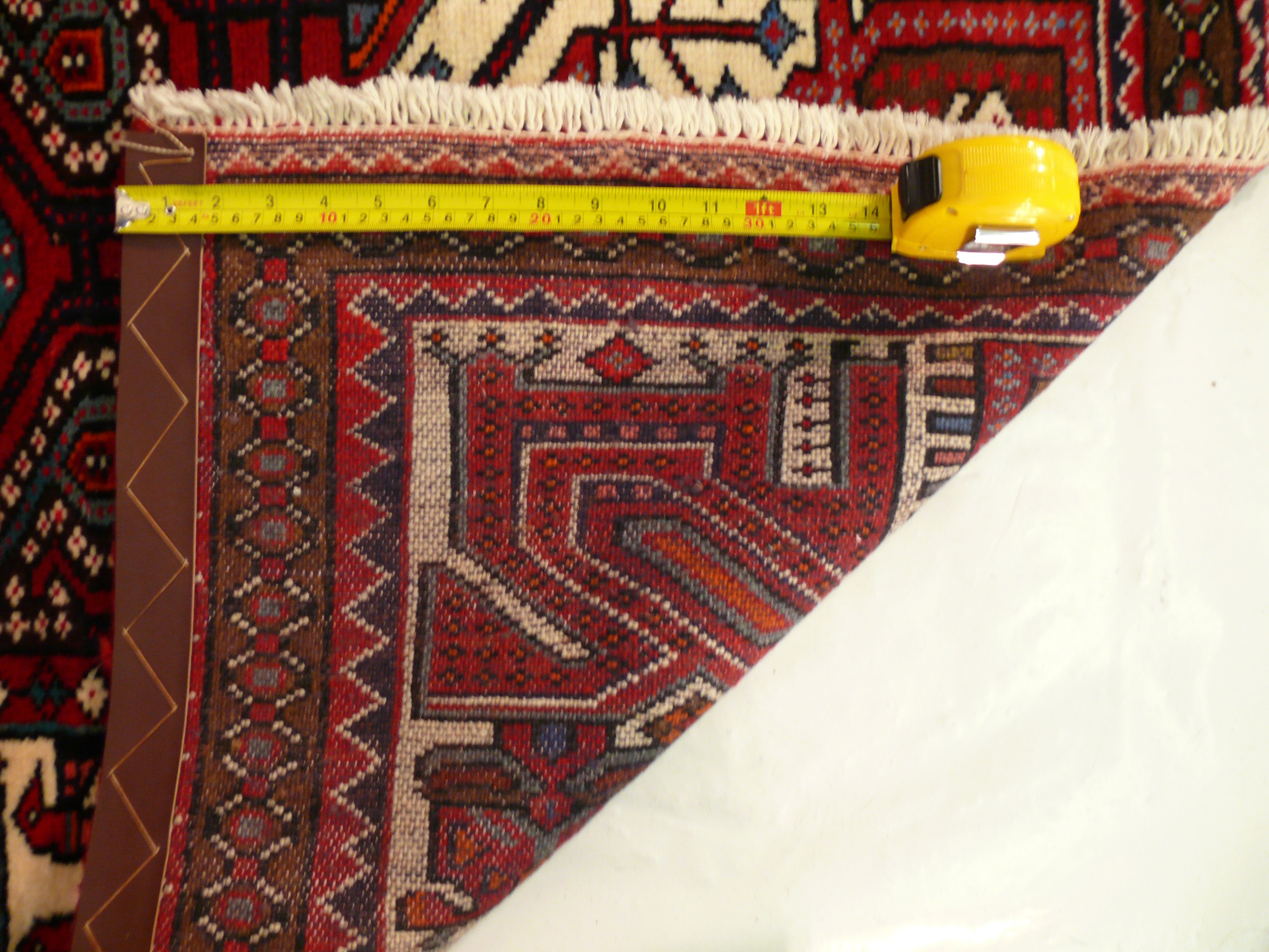 Back view of the 3'4" x 5'1" Persian Shahsawan rug, showcasing the traditional weave and craftsmanship.