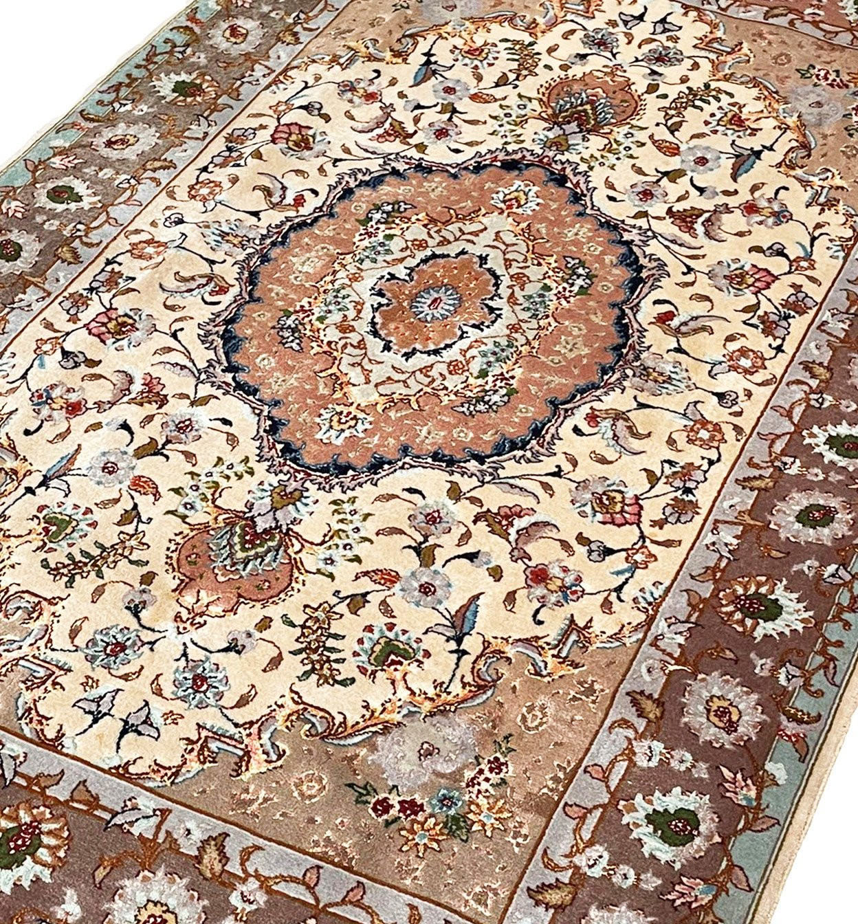 3'8 x 5'3 Persian Tabriz 50 Raj Wool & Silk Rug