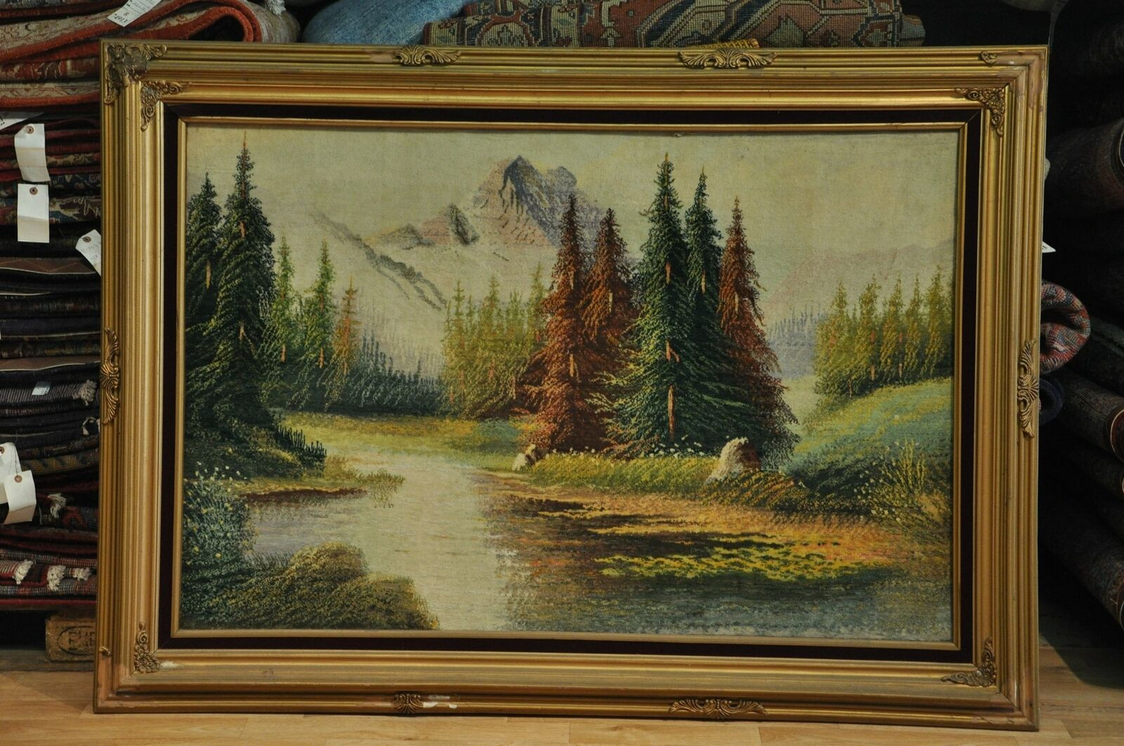 6 x 3 Persian Tabriz Handmade Framed Picture Rug