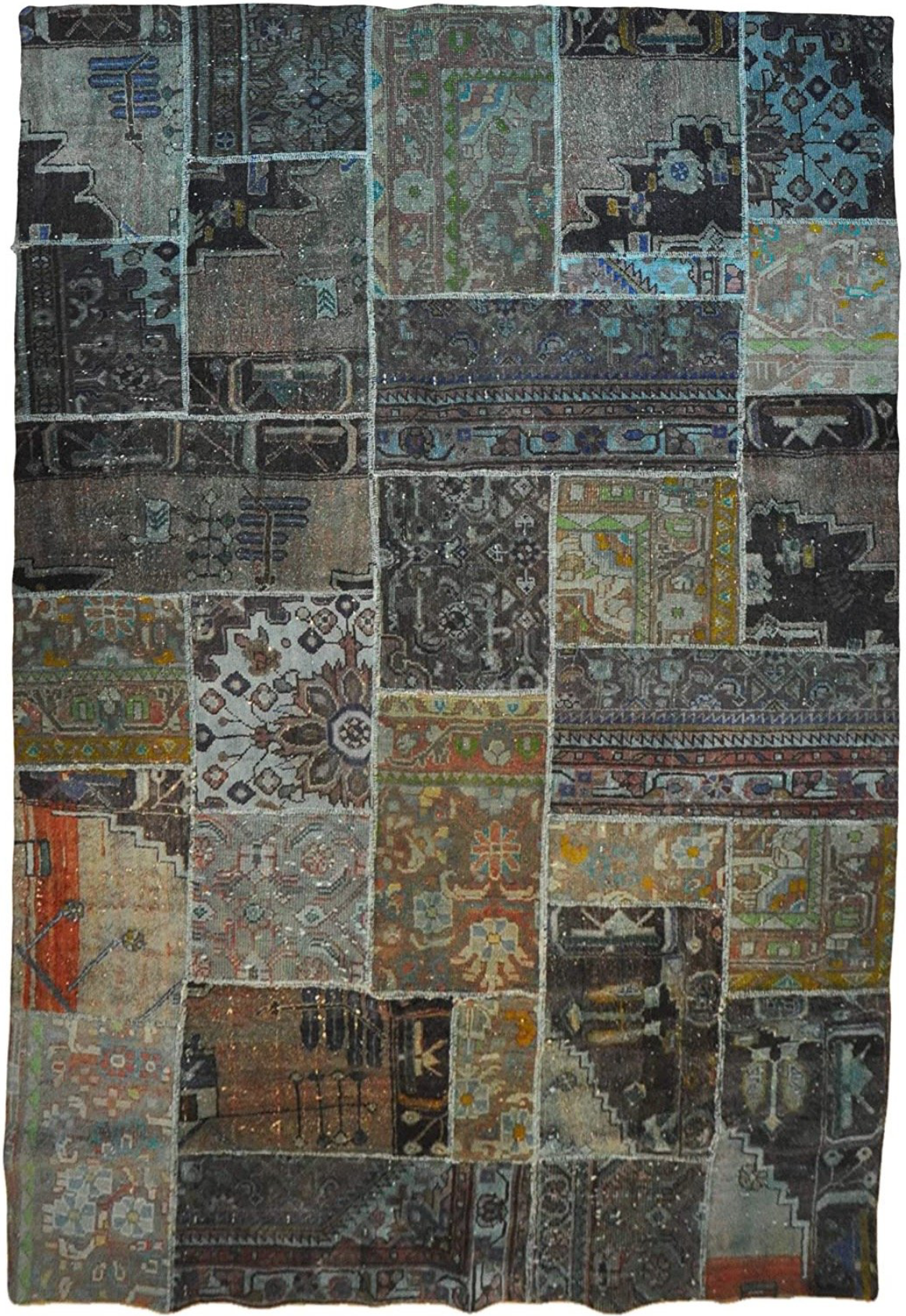 5 x 8 Modern Multi Color Patchwork Rug