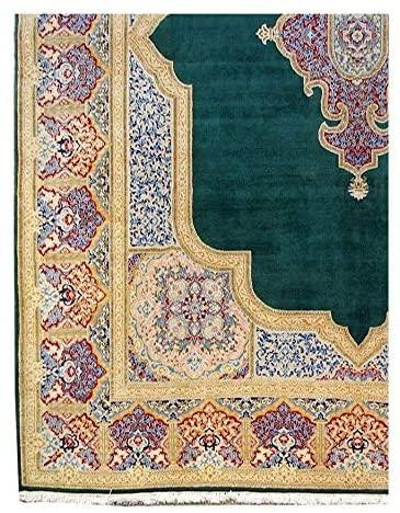 9 x 13 Persian Kerman Corner Medallion Rug