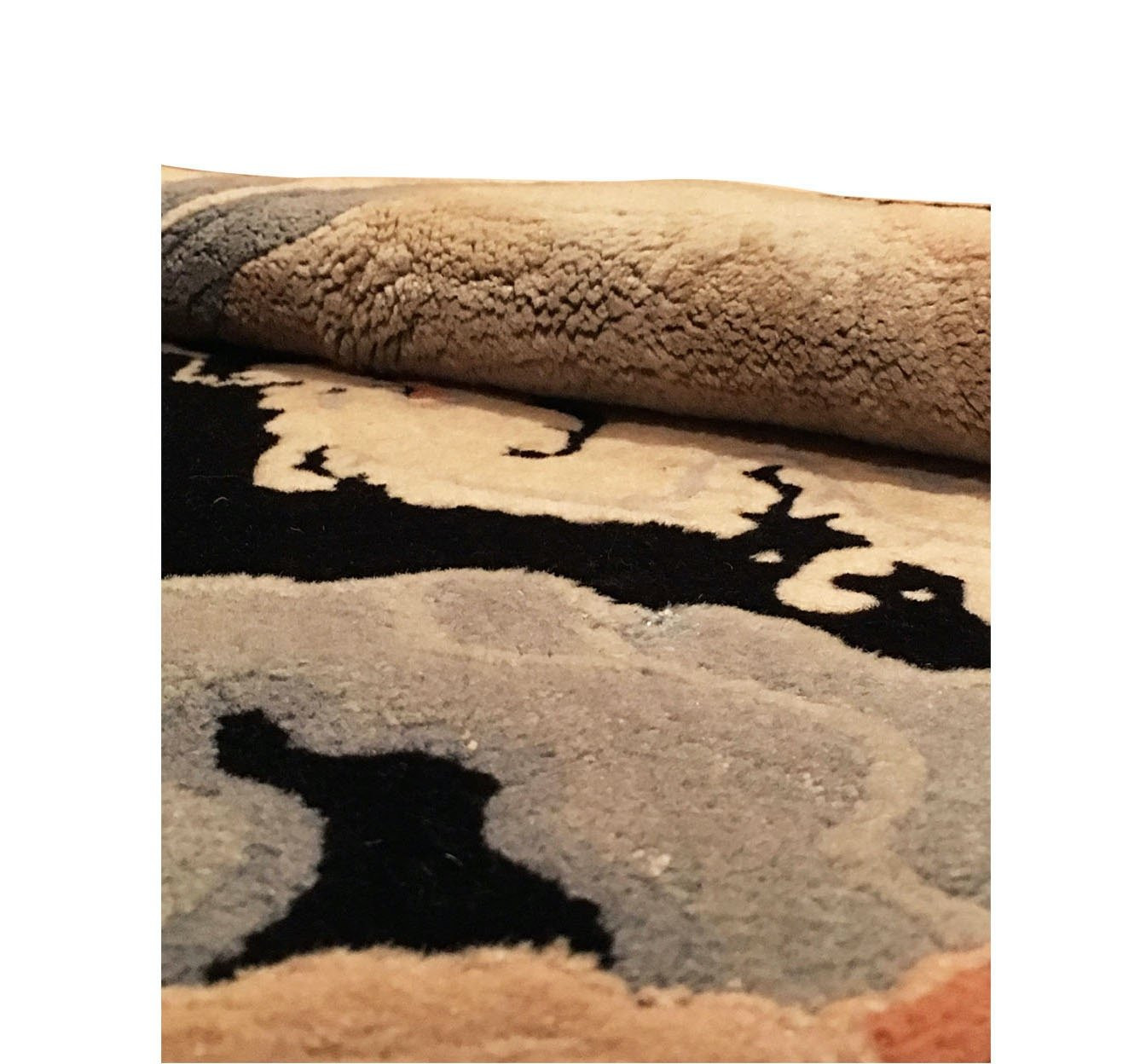 3 x 3 Oriental Antique Art Deco Beijing Round Rug