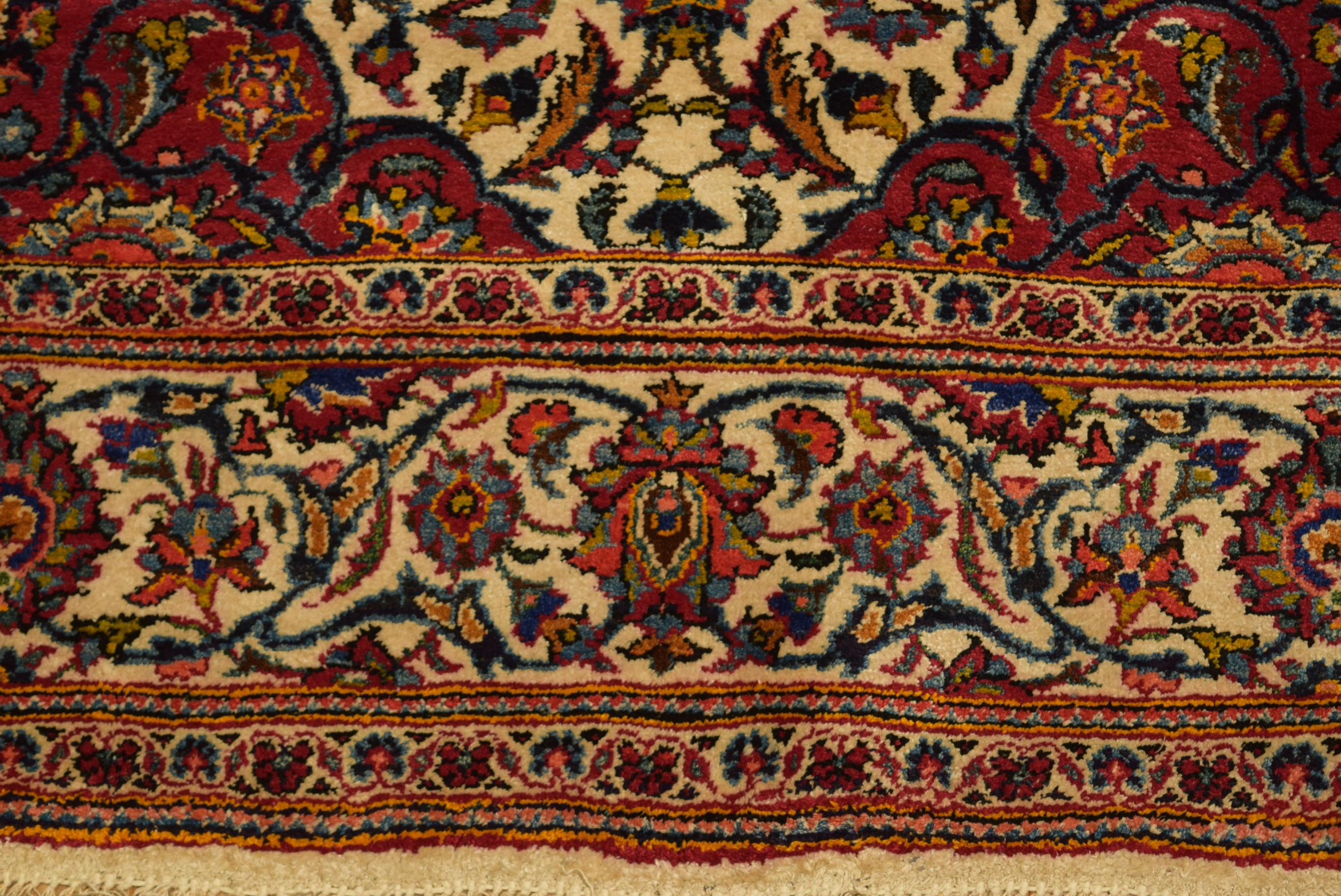 4'4" x 8'7" Antique Persian Kashan Rug
