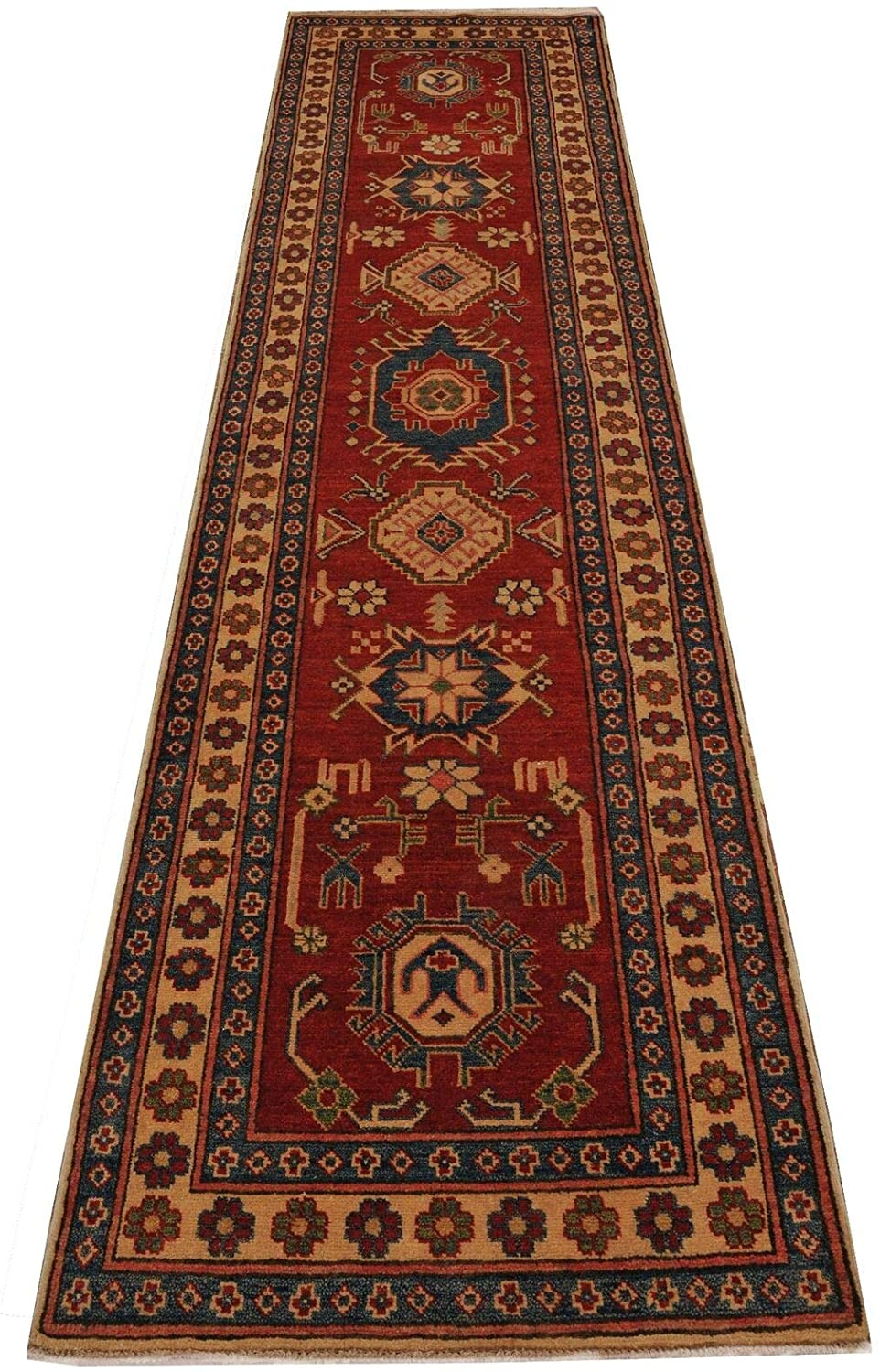 2'6 x 9'4 Caucasian Kazak Runner Rug
