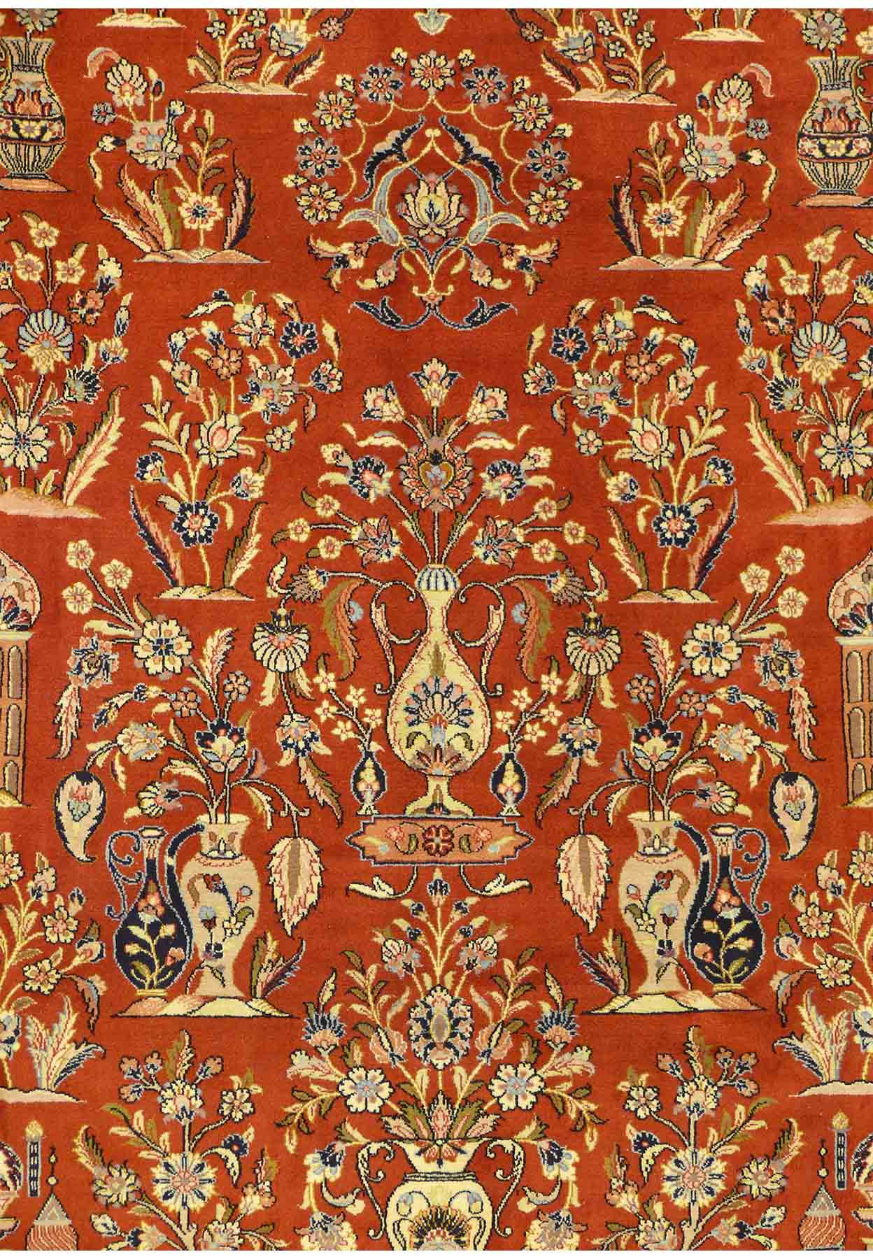 7'2" x 9'2" Floral Persian Sarough Tribal Rug