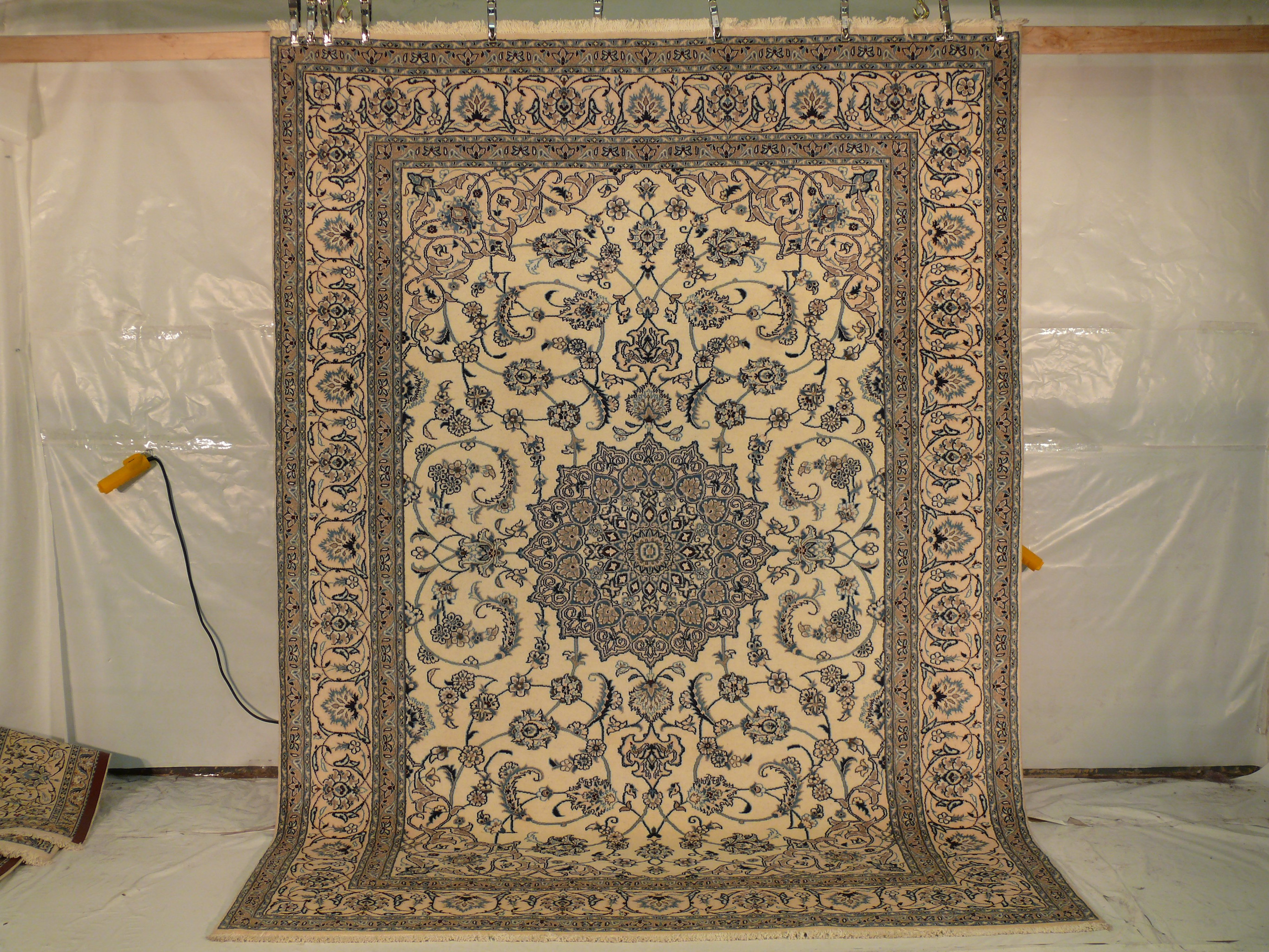 8 x 11 Persian Nain Rug with crown medallion