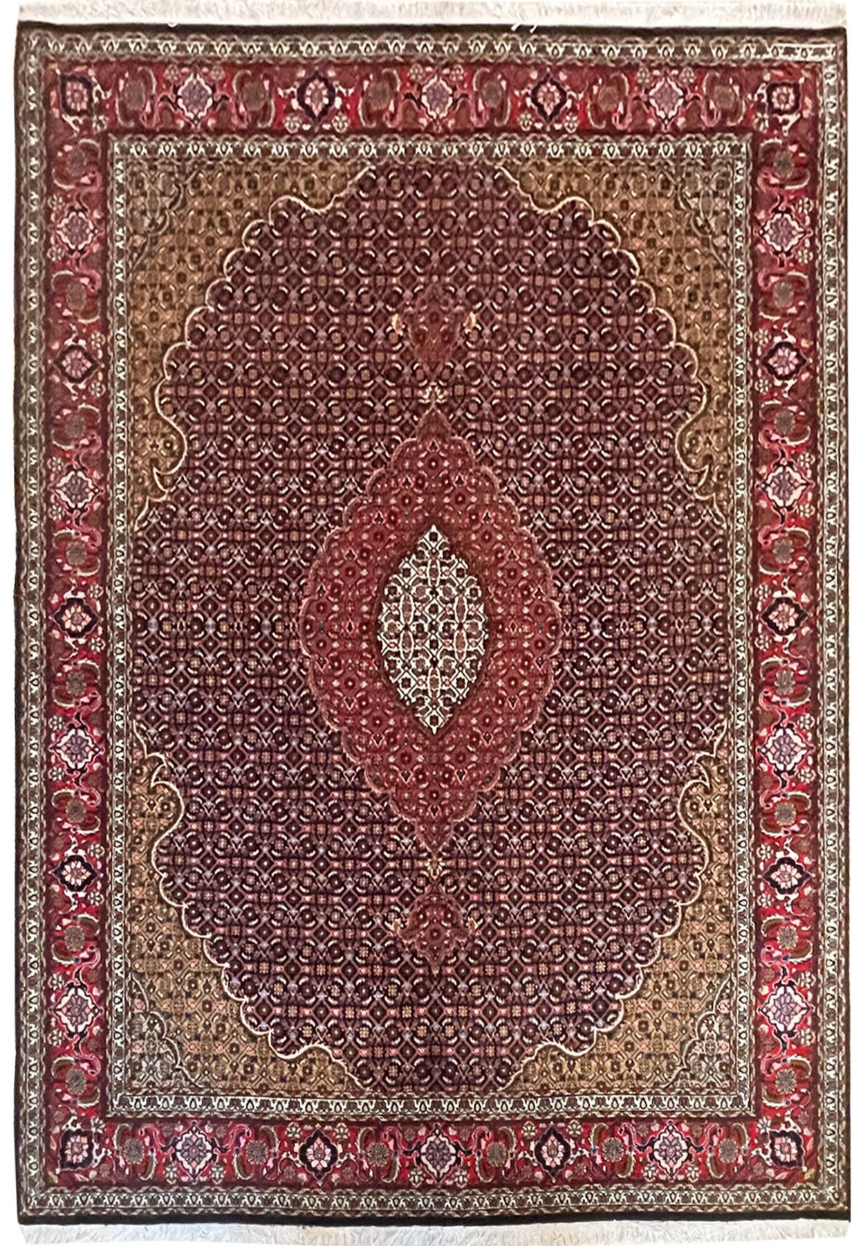 5 x 6'5 Persian Tabriz Mahi Wool & Silk Rug