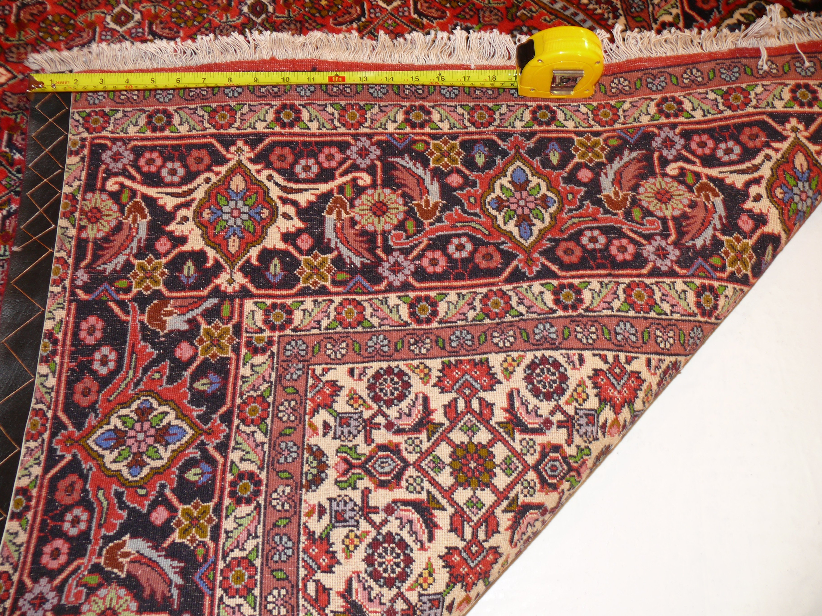 Back view of the Persian Bijar Iron Rug, highlighting its sturdy construction and weave