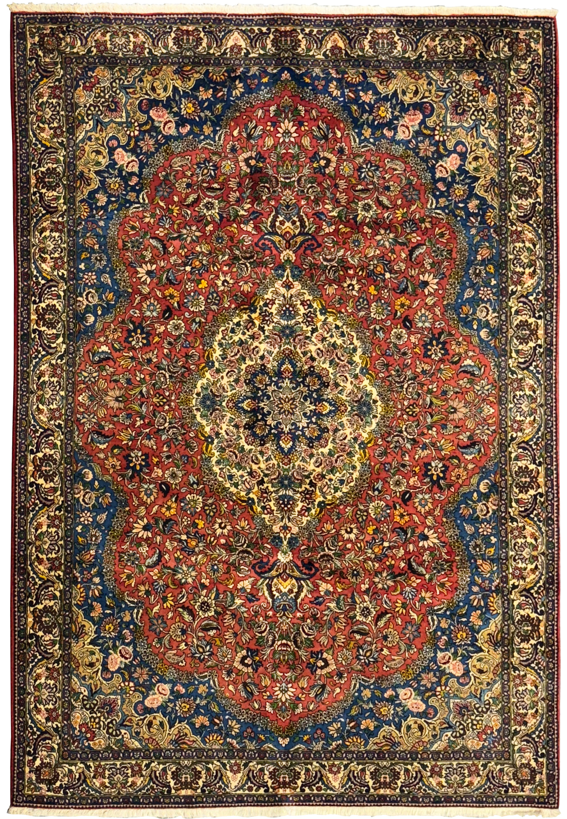 Handmade 7 x 10 Persian Bakhtiar Tribal Rug showcasing a traditional garden design in vibrant colors.
