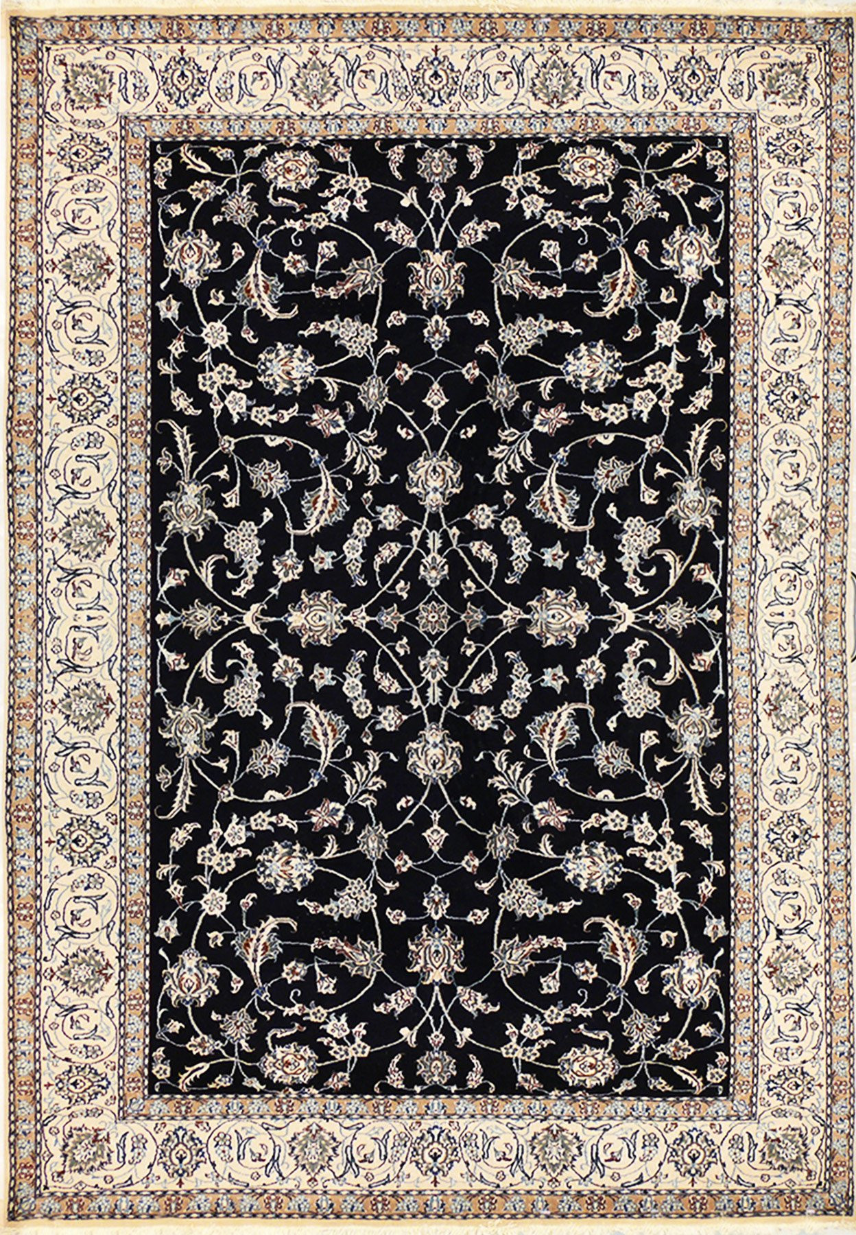 8'2" x 11'6" Persian Nain Rug All-Over Design Navy Blue