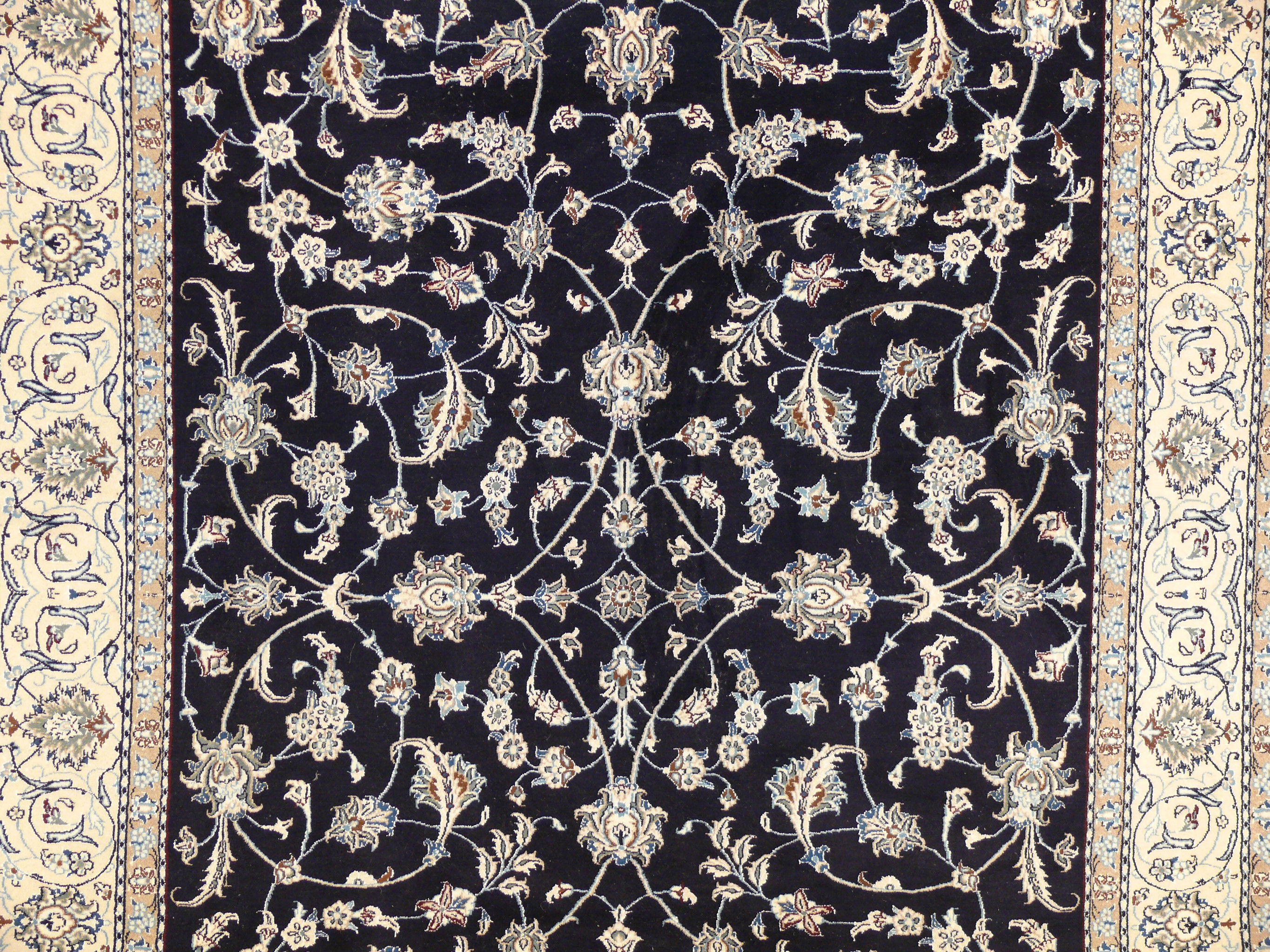 8'2" x 11'6" Persian Nain Rug All-Over Design Navy Blue