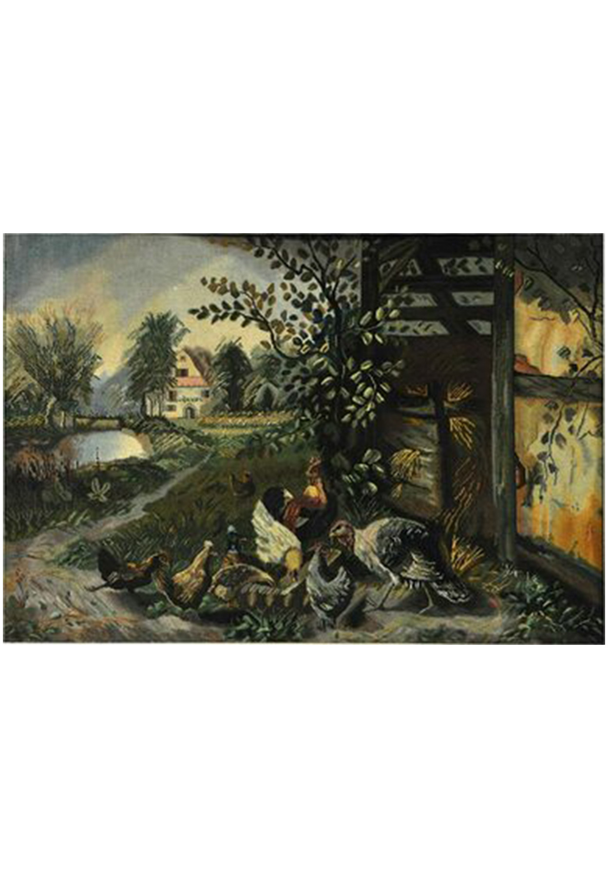 3'6 x 2'6 Framed Persian Tabriz Picture Rug   |  Handmade Art