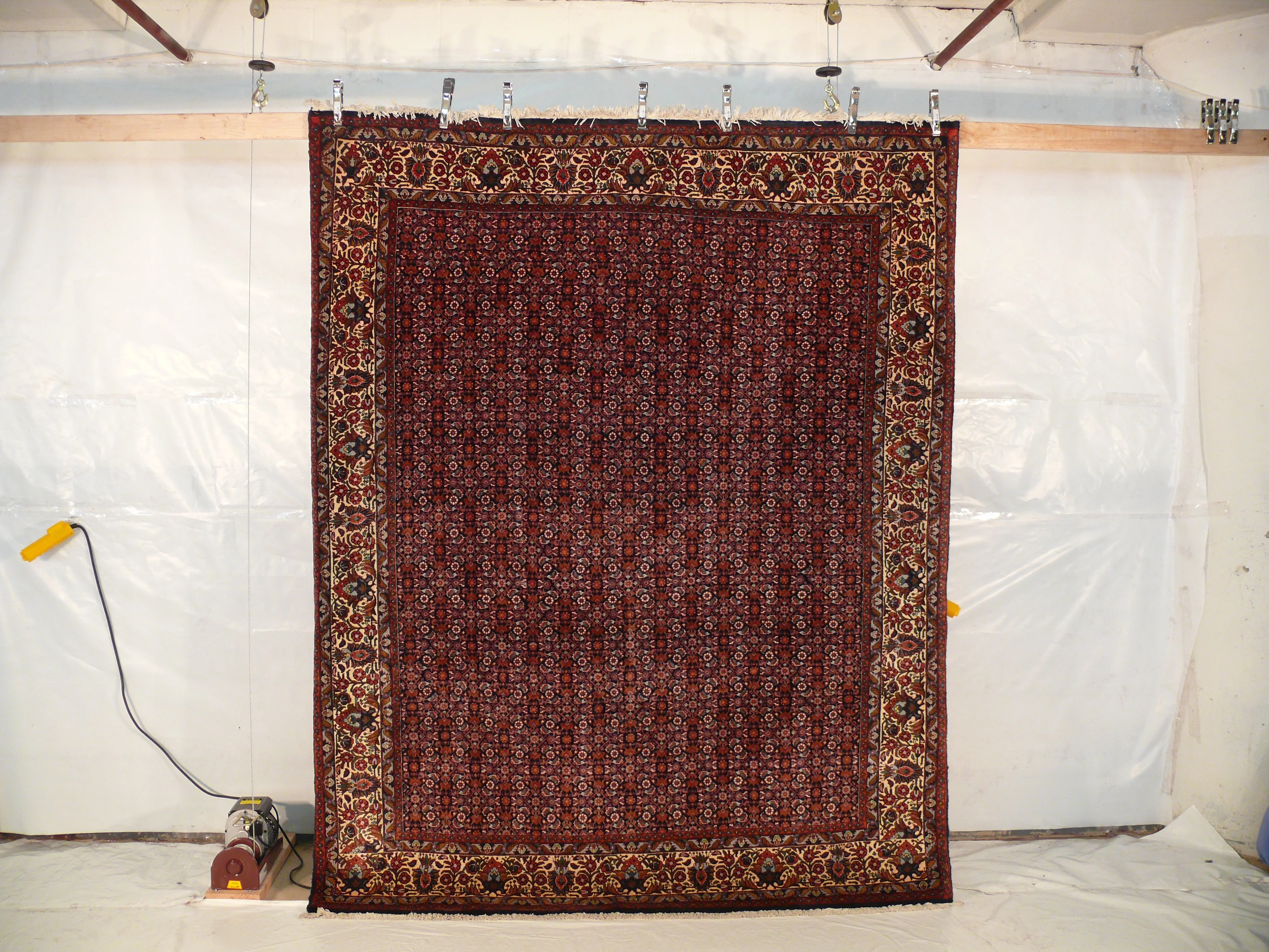7'2" x 9'5" Persian Bijar All-Over Design Iron Rug