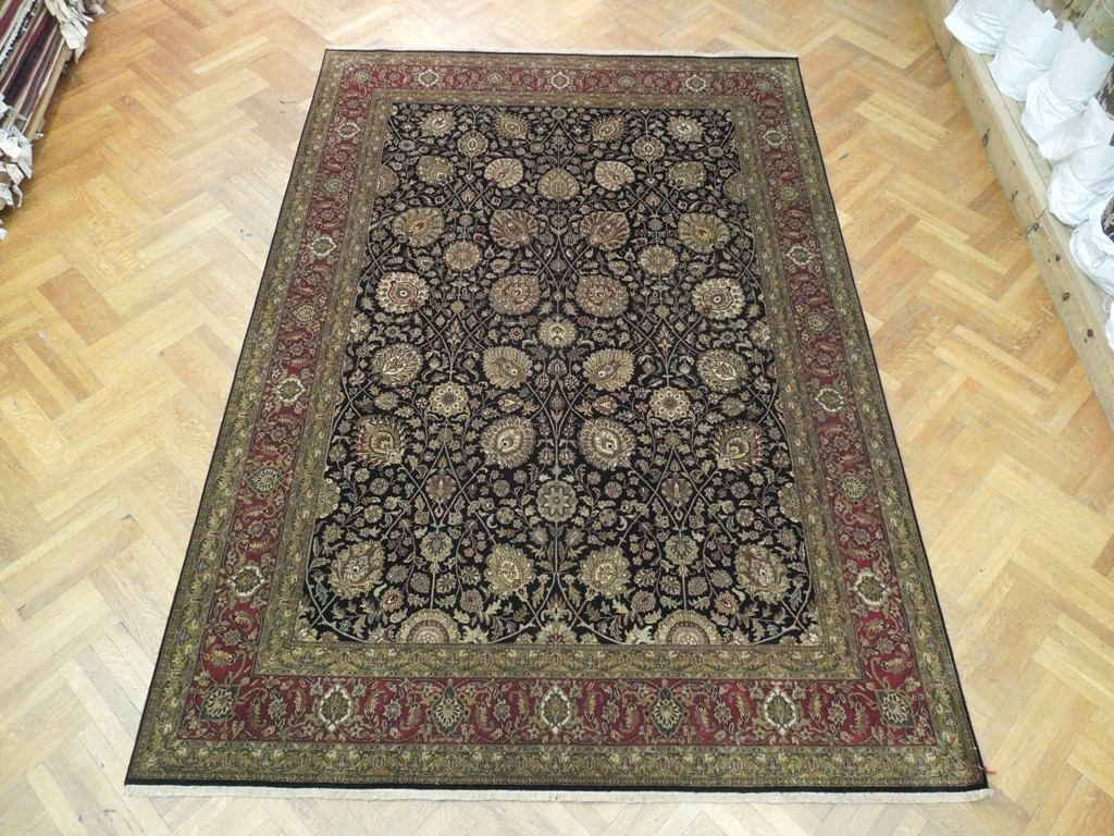 Jaipur Rug 9' x 12' Black Floral Palmets Handmade